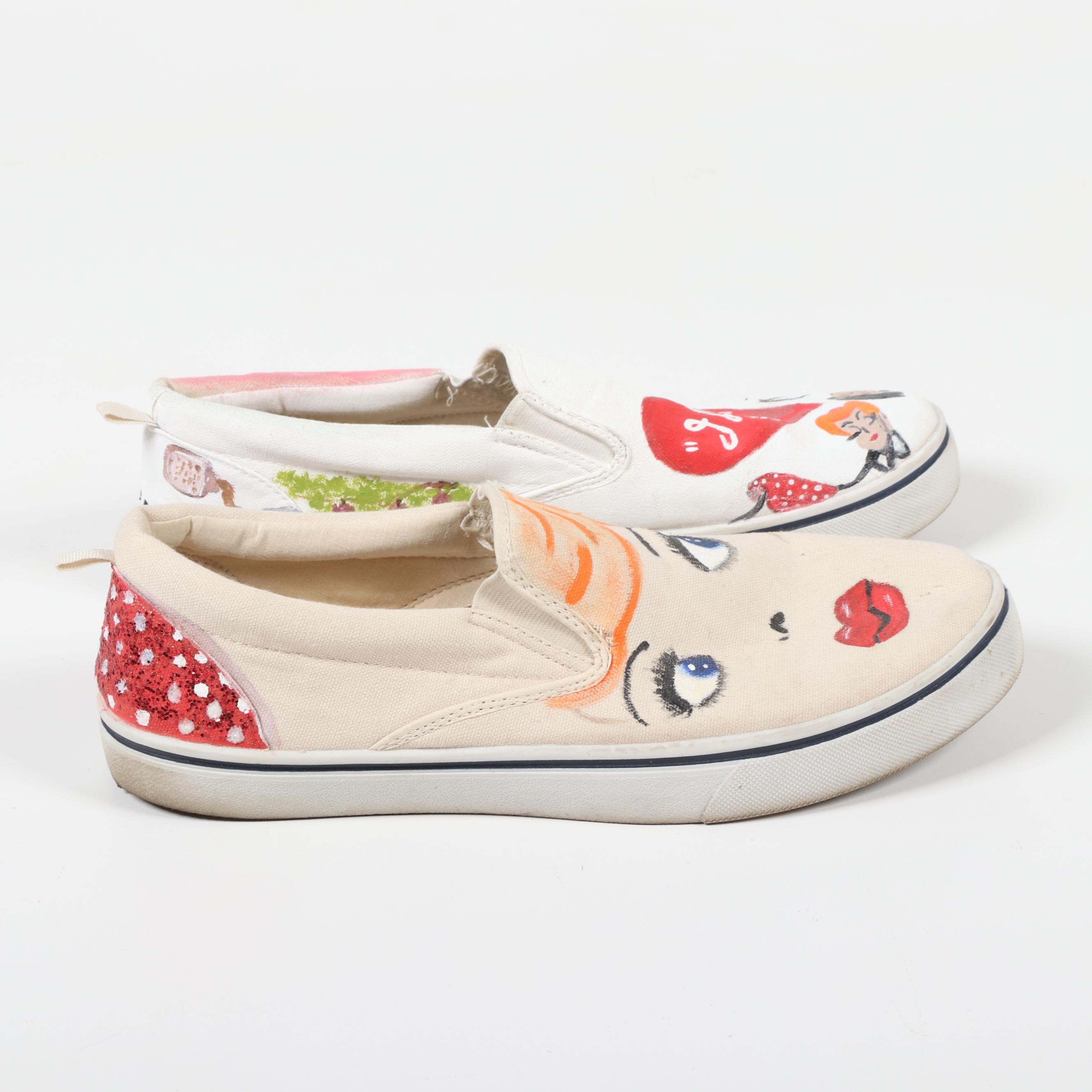 "I Love Lucy" Hand-Painted Canvas Shoes