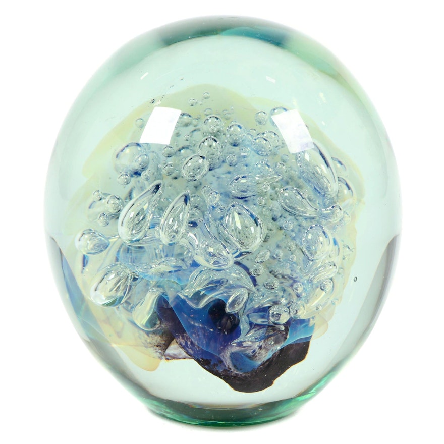 Robert Eickholt Handblown Art Glass Paperweight, 2012