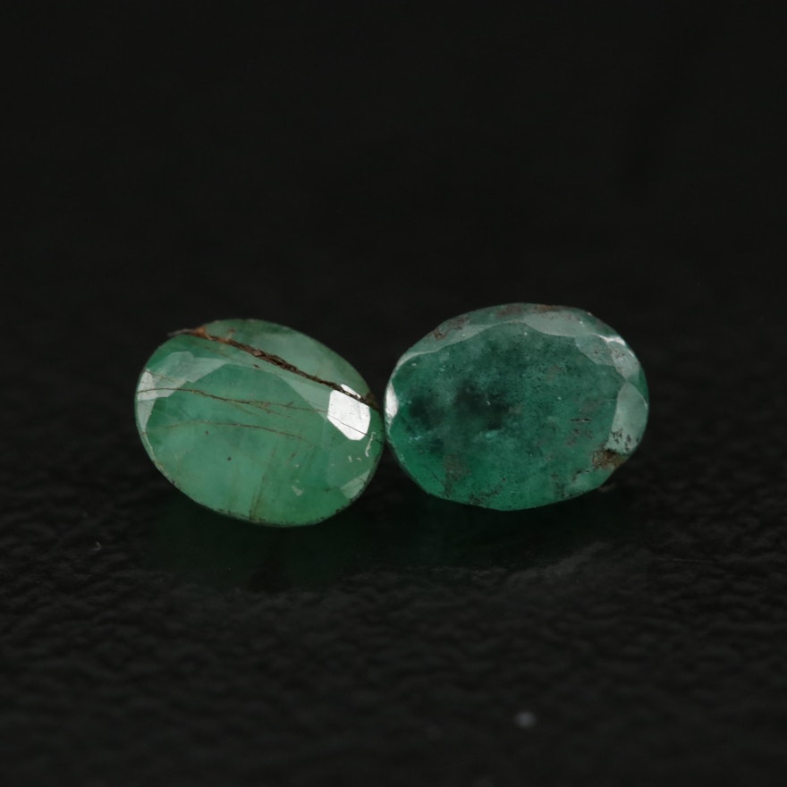 Loose 0.80 CTW Oval Faceted Emeralds