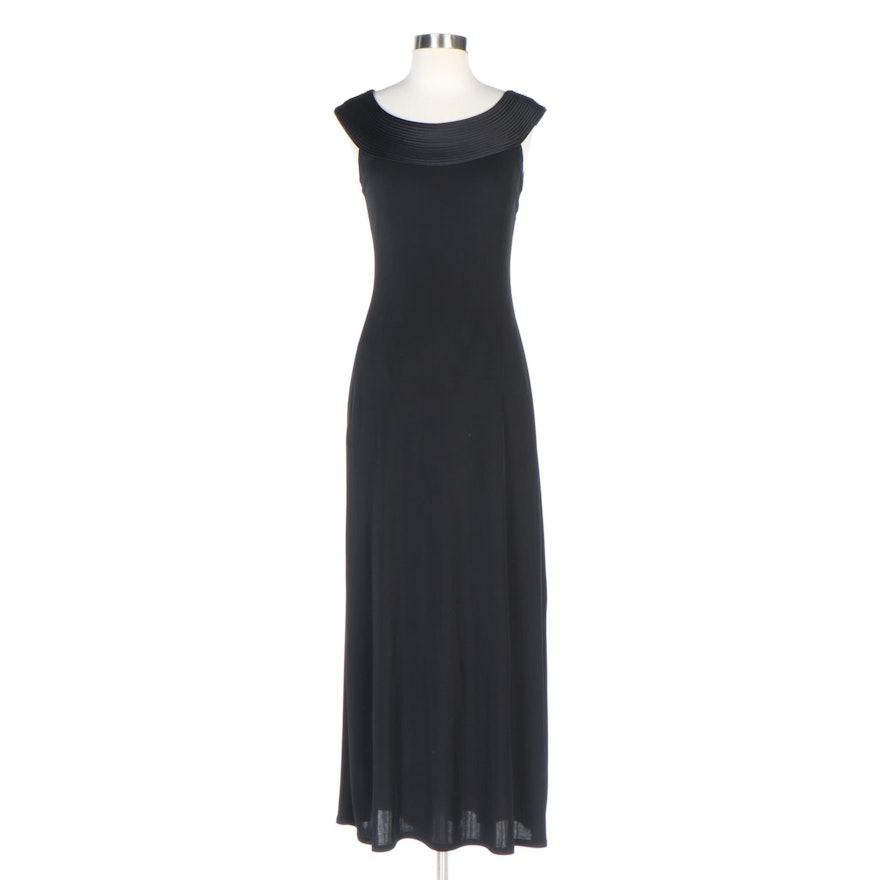 Tadashi Petite Black Sleeveless Maxi Evening Dress