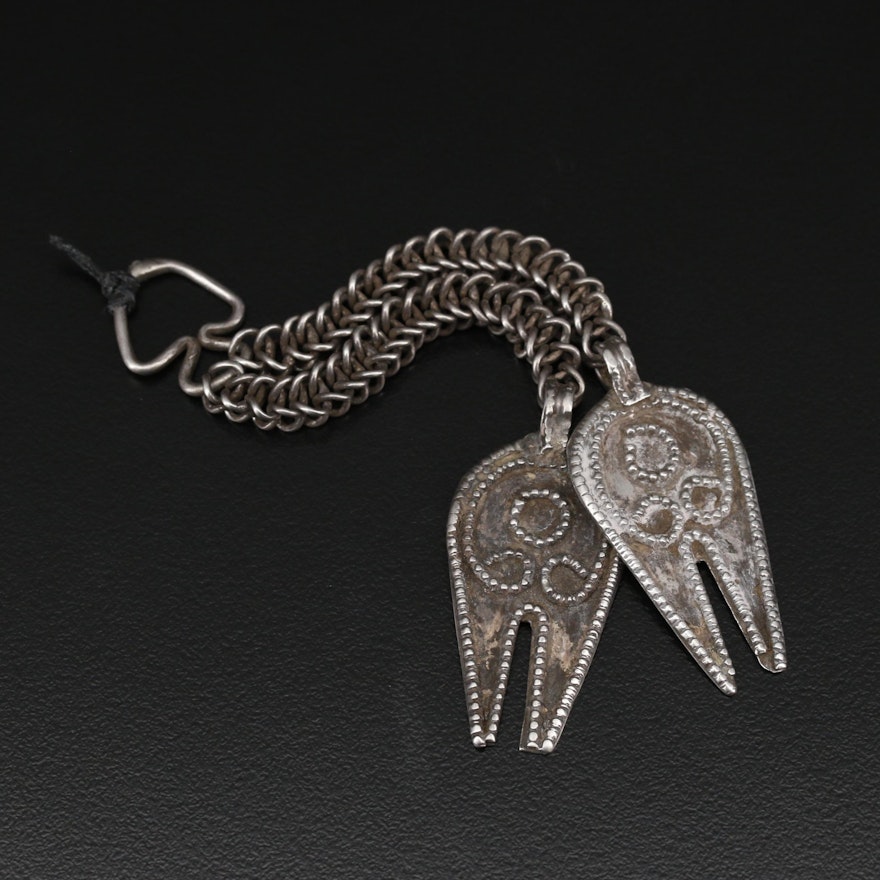 Omani Sterling Silver Hands of Fatima Forehead Ornament