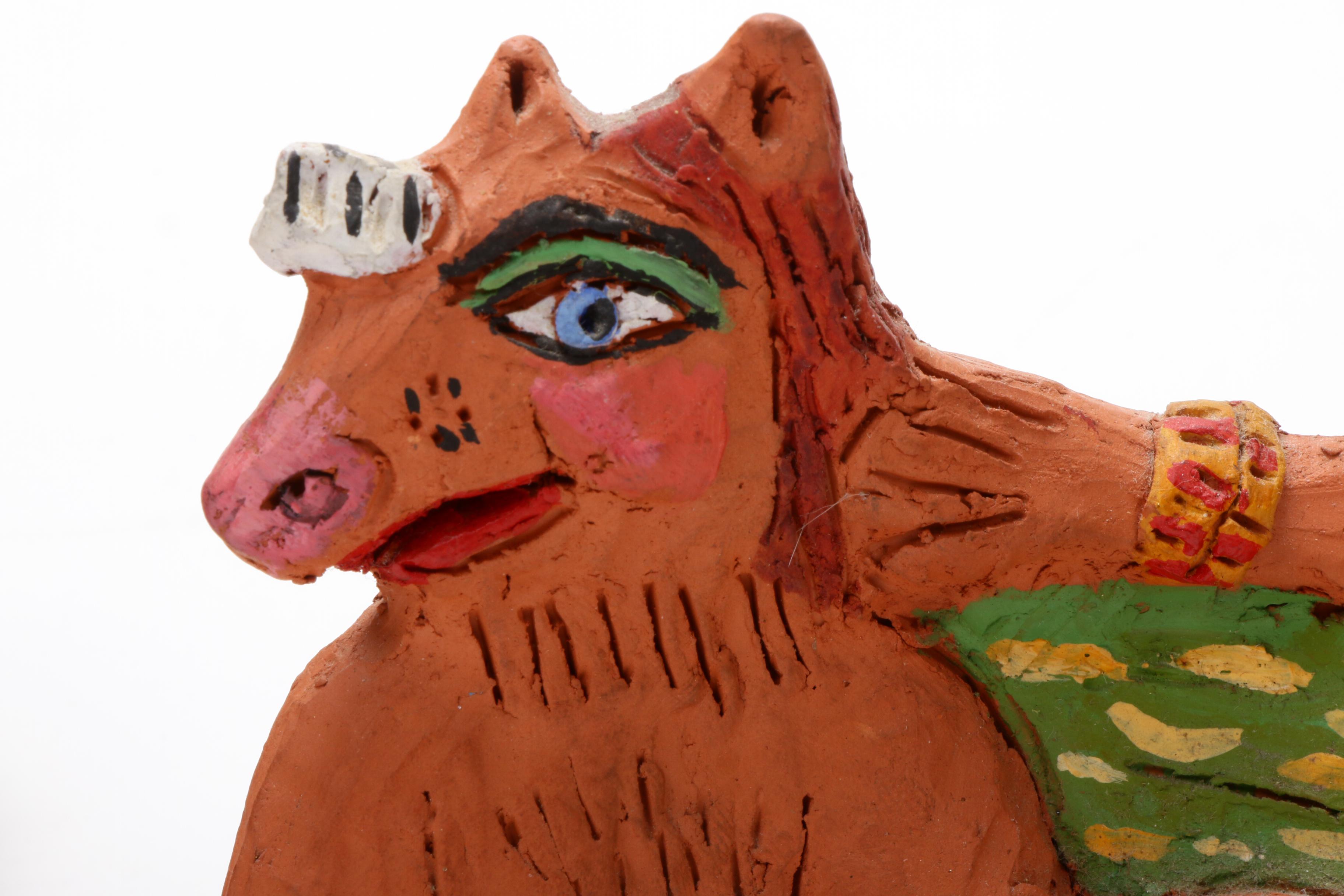 Signed Marjorie Bender Clay Sculptures