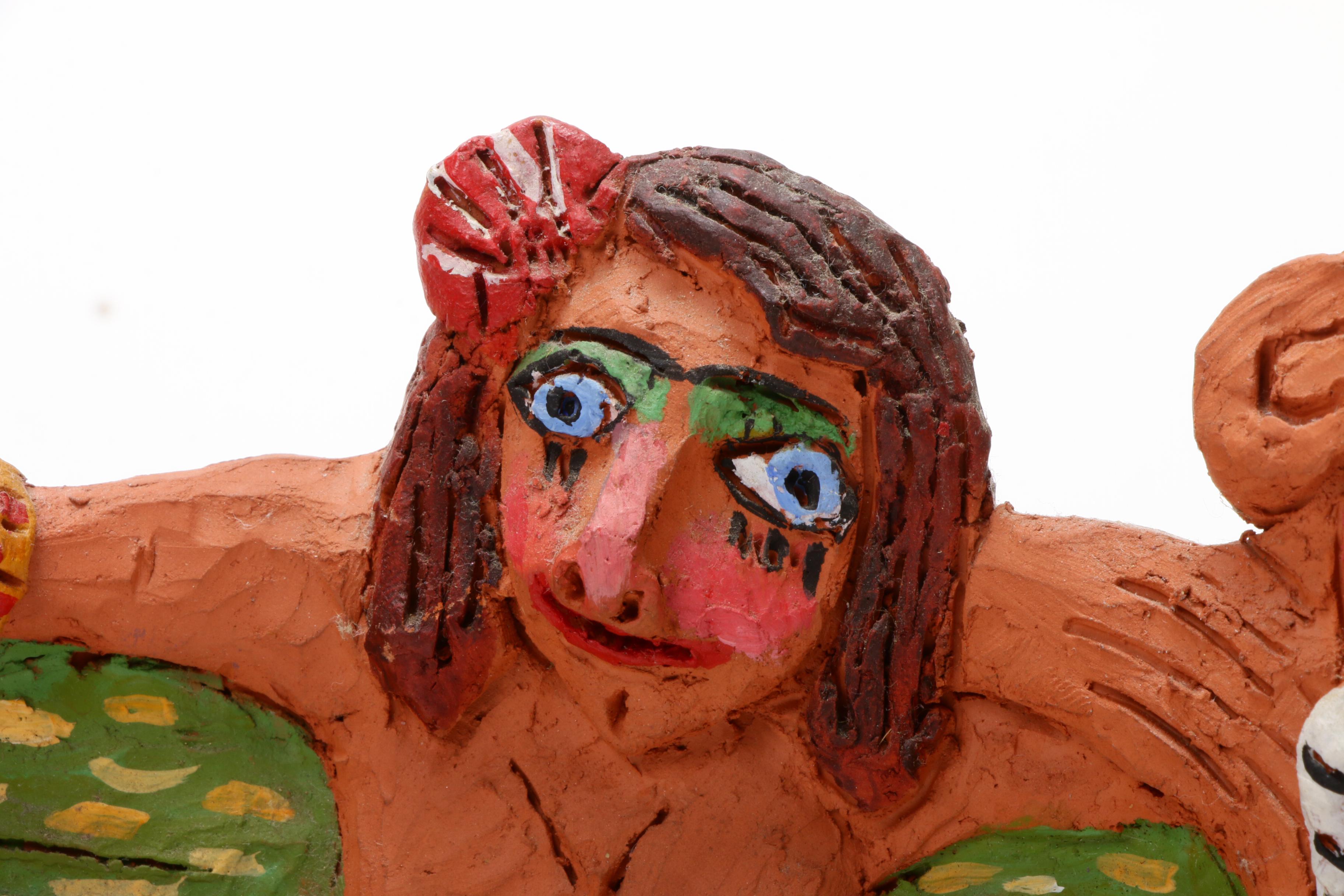 Signed Marjorie Bender Clay Sculptures