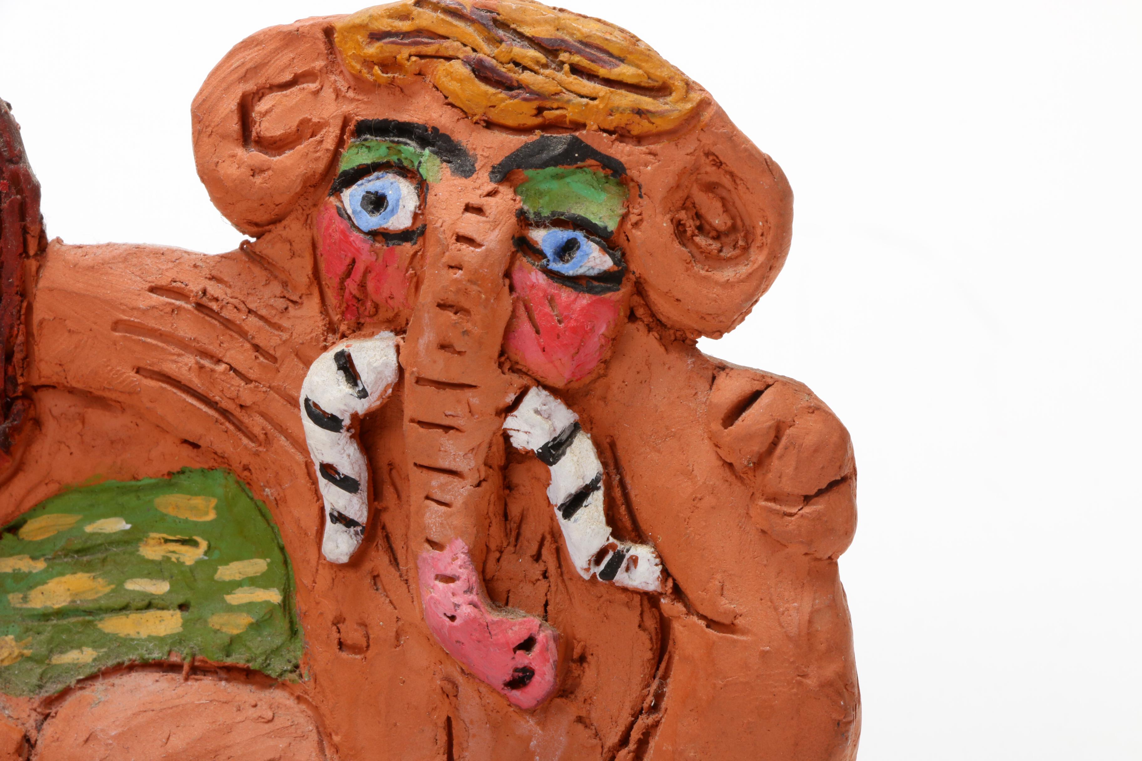 Signed Marjorie Bender Clay Sculptures