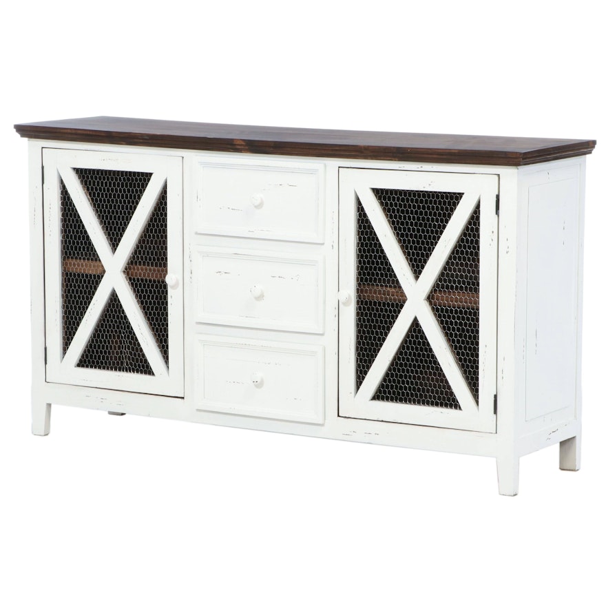 Farmhouse Style Painted Wood Sideboard