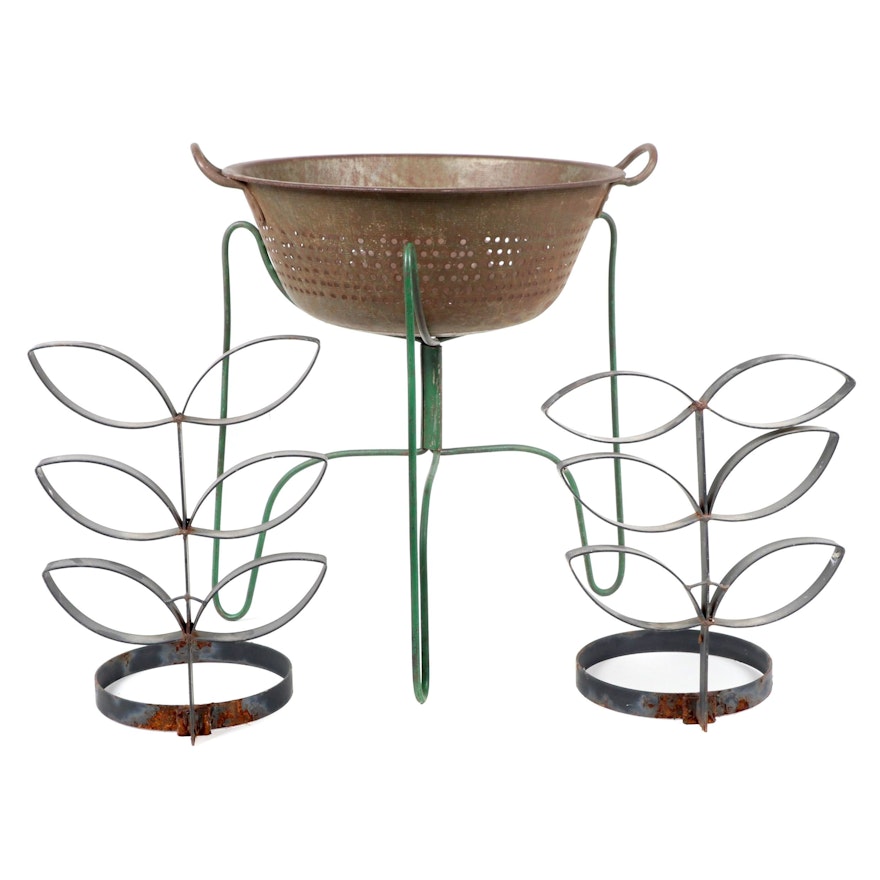 Colander Converted Plant Stand and More