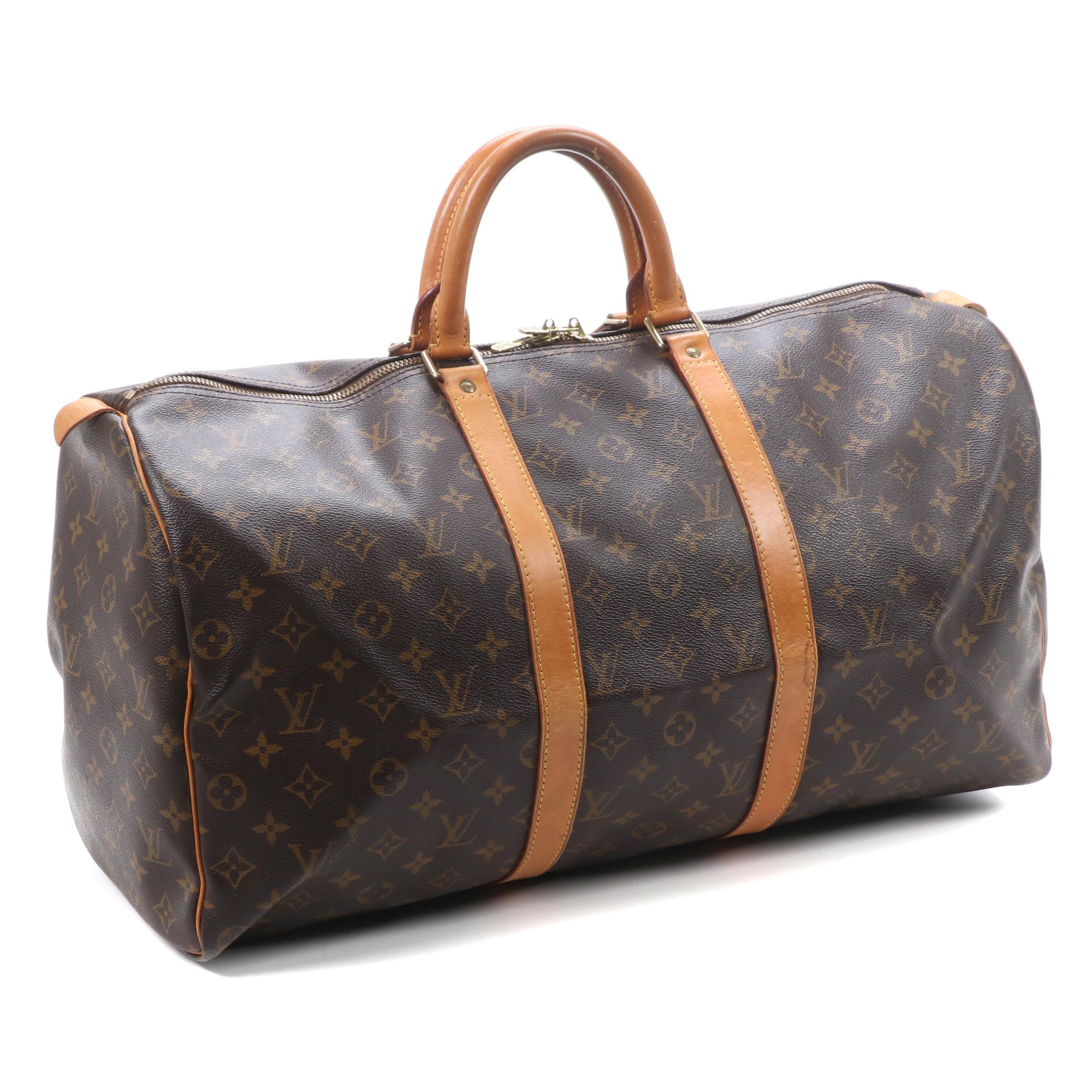 Louis Vuitton Keepall 50 Duffel in Monogram Canvas and Vachetta Leather