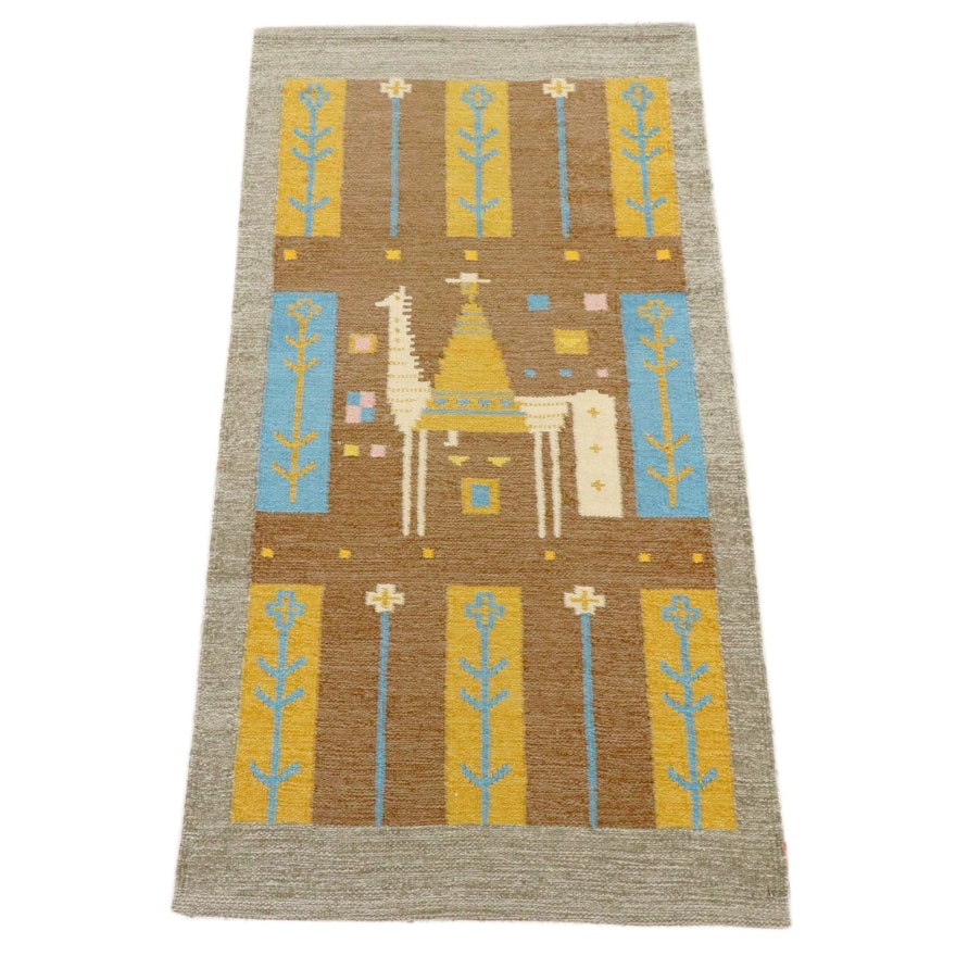 2'4 x 4'6 Handwoven Peruvian Style Kilim Pictorial Rug