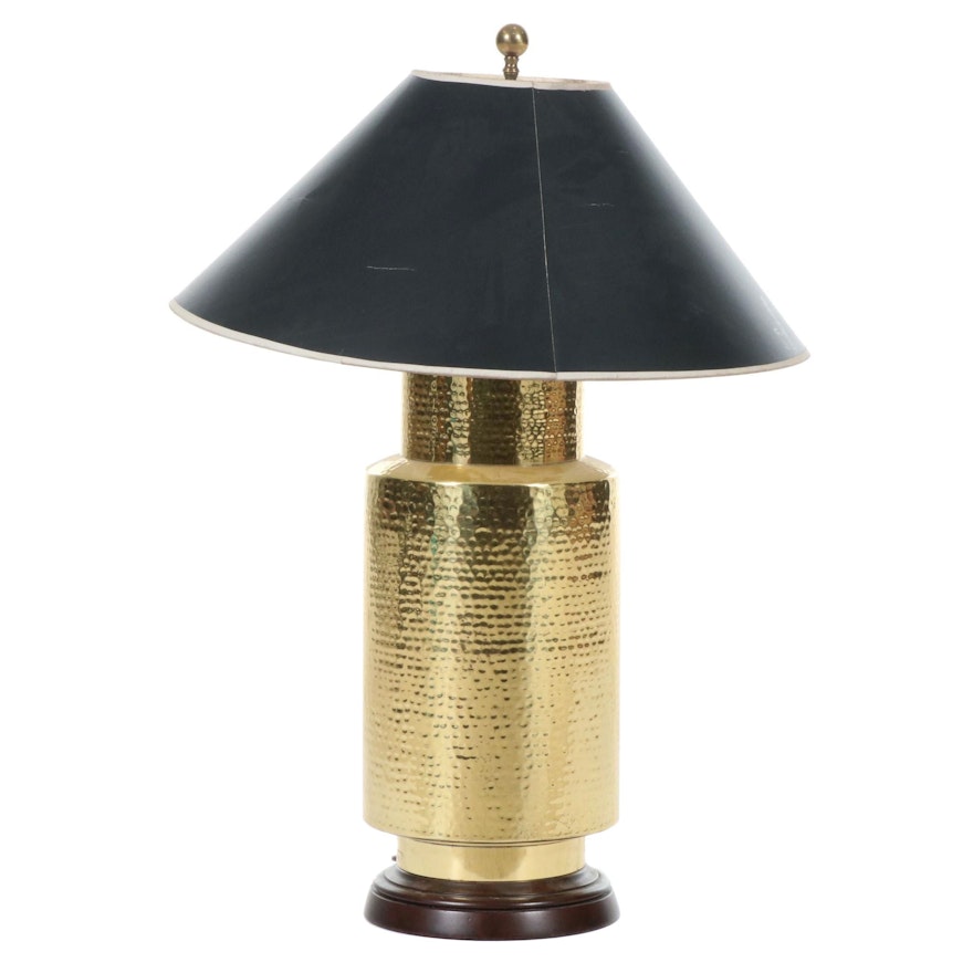 Hammered Brass Table Lamp, Mid-20th Century