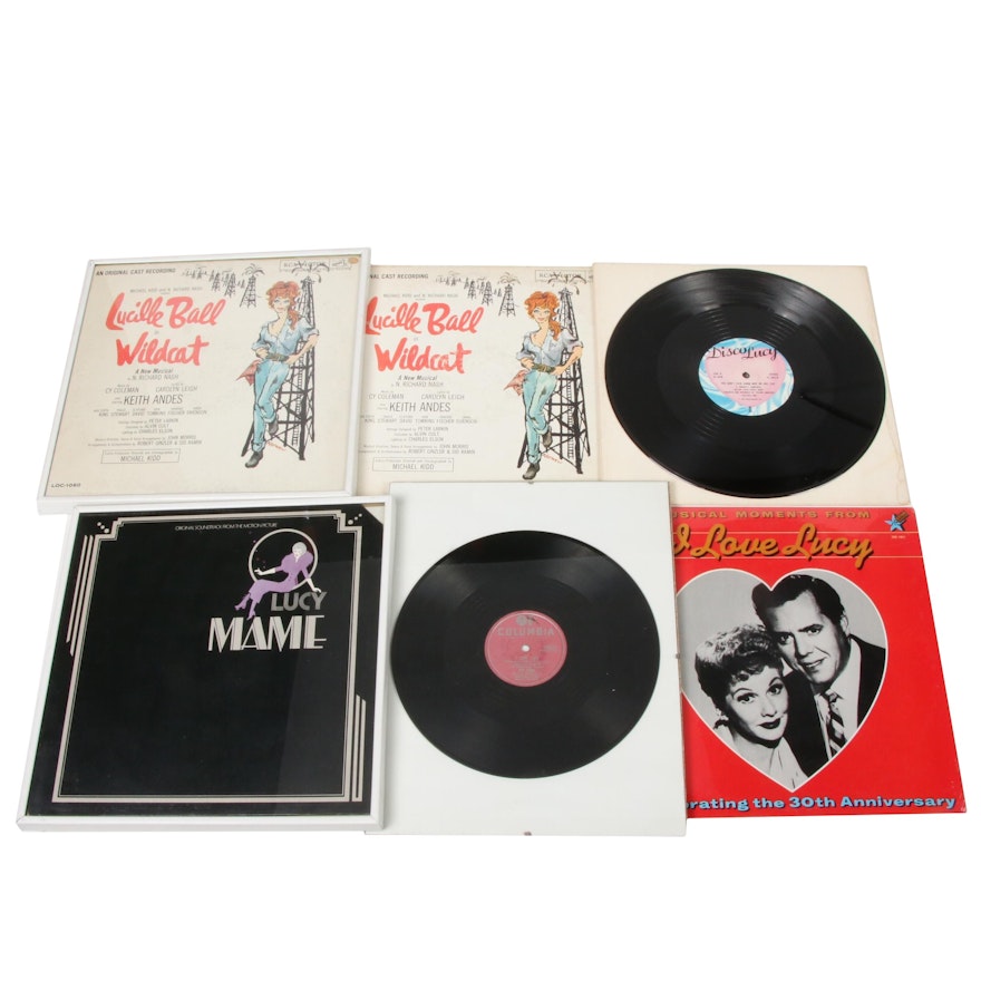 Lucille Ball and Desi Arnaz Vinyl Records with Framed Album and Covers