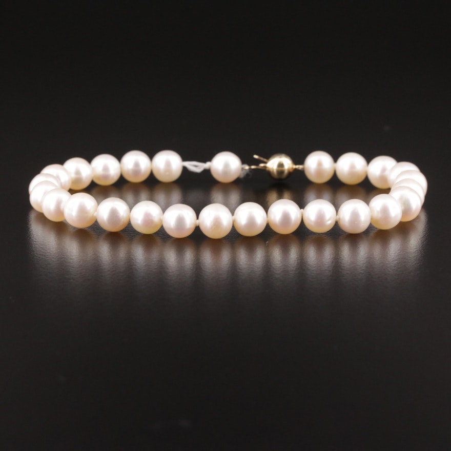 Cultured Pearl Bracelet With 14K Clasp
