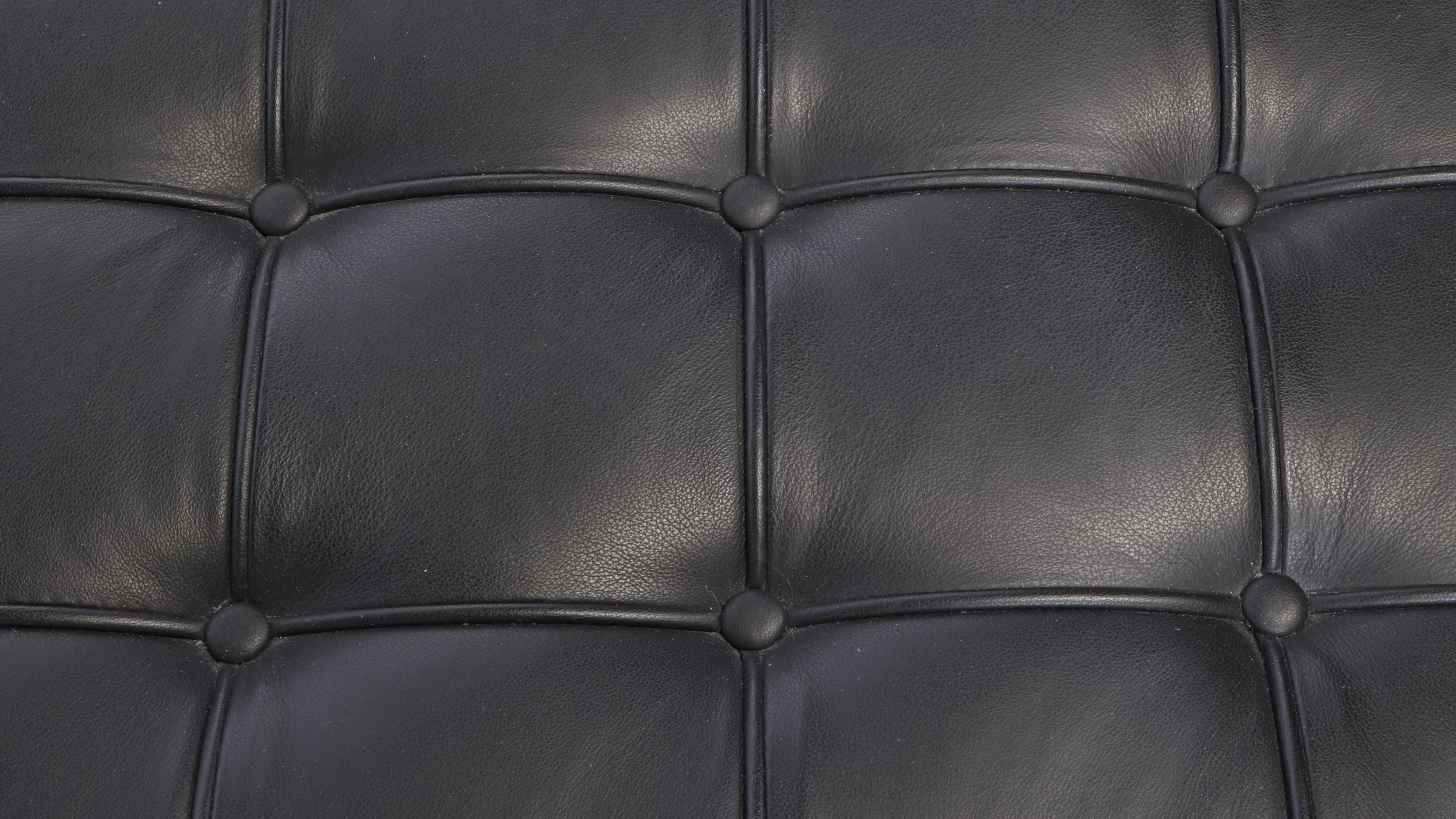 Modernist "Barcelona" Style Black Leather Daybed