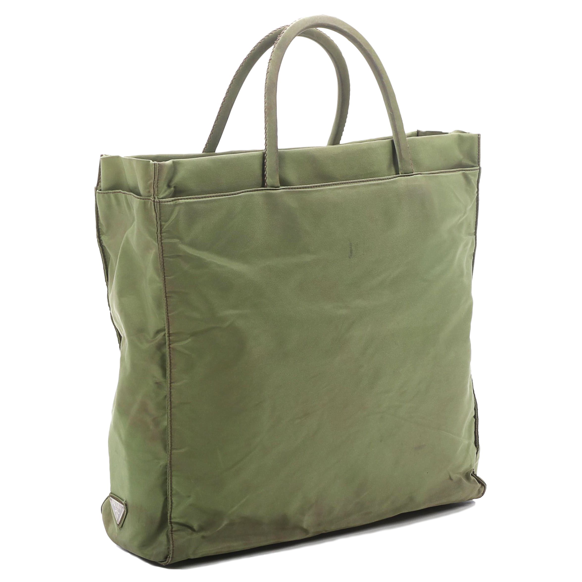 Prada Shopper Tote in Green Tessuto Nylon