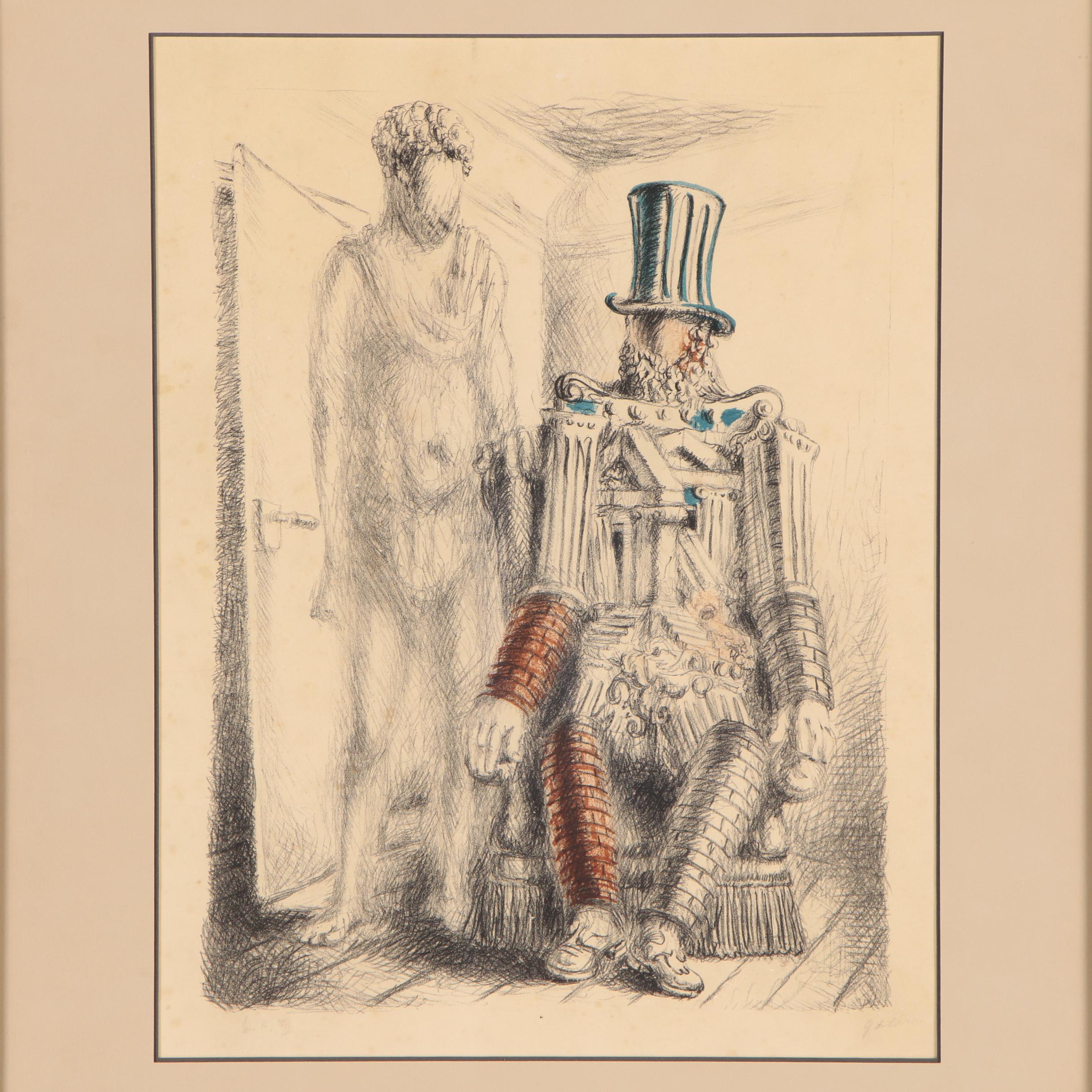 Giorgio De Chirico Color Lithograph "Il Ritorno del Figliol Prodigo I", 1929