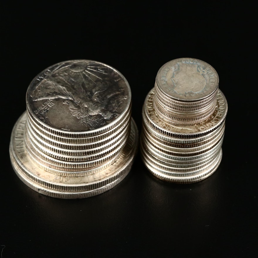 Ten Dollar Face Value Grouping of Antique to Vintage U.S. Silver Coins