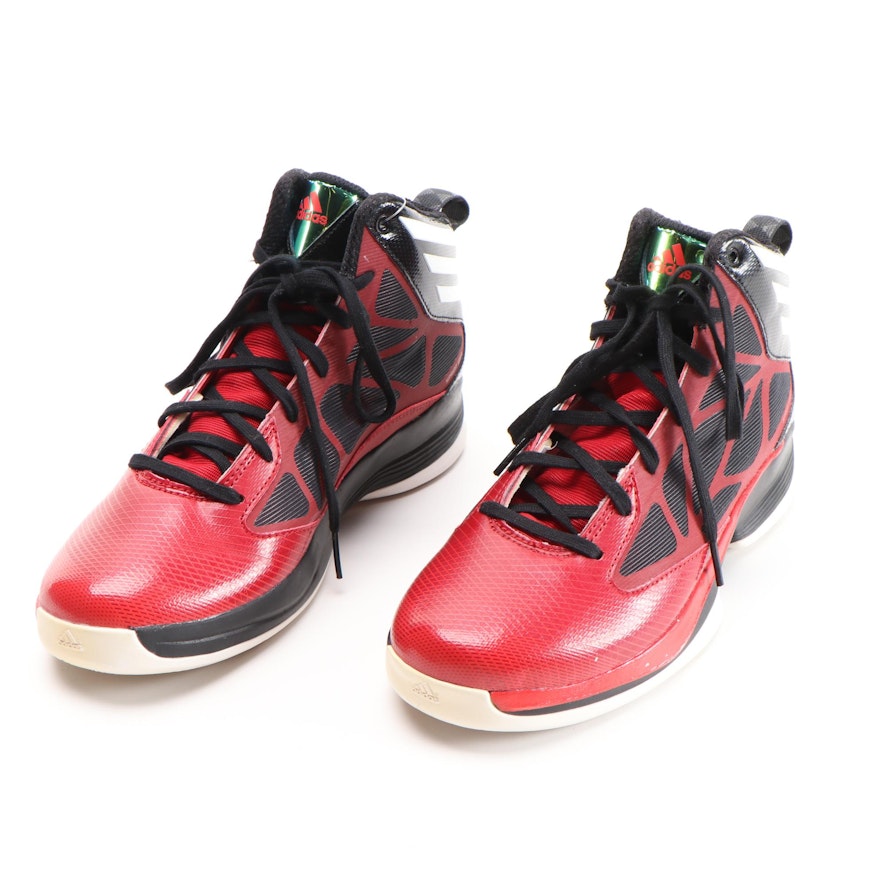 Men's Adidas Crazy Fast Red and Black Mid-Top Basketball Shoes