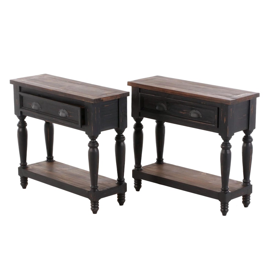 Farmhouse Style Painted Wood Console Tables