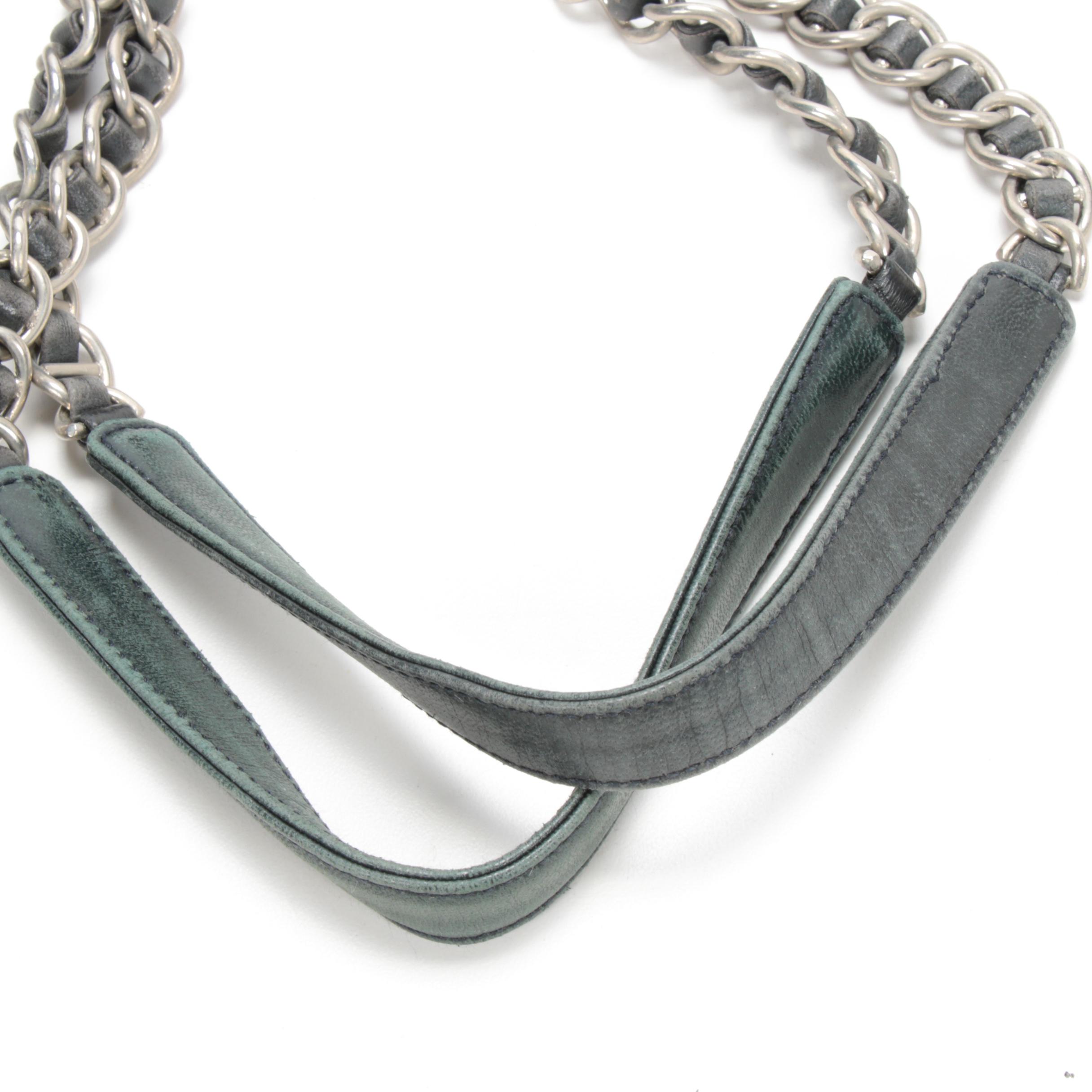 Prada Chain Strap Shoulder Bag in Black Tessuto Nylon