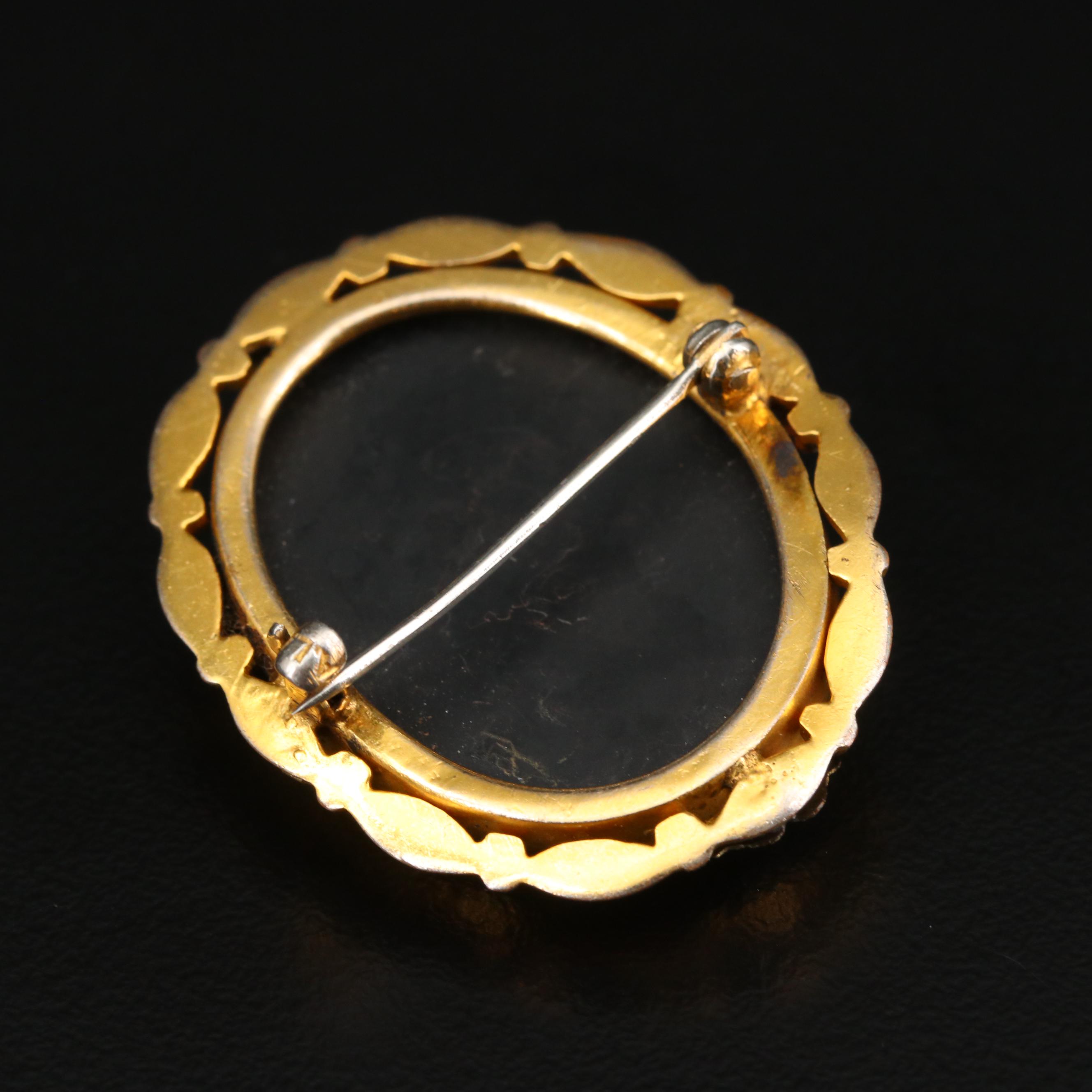 Antique A.L. Lindroth Cameo Brooch