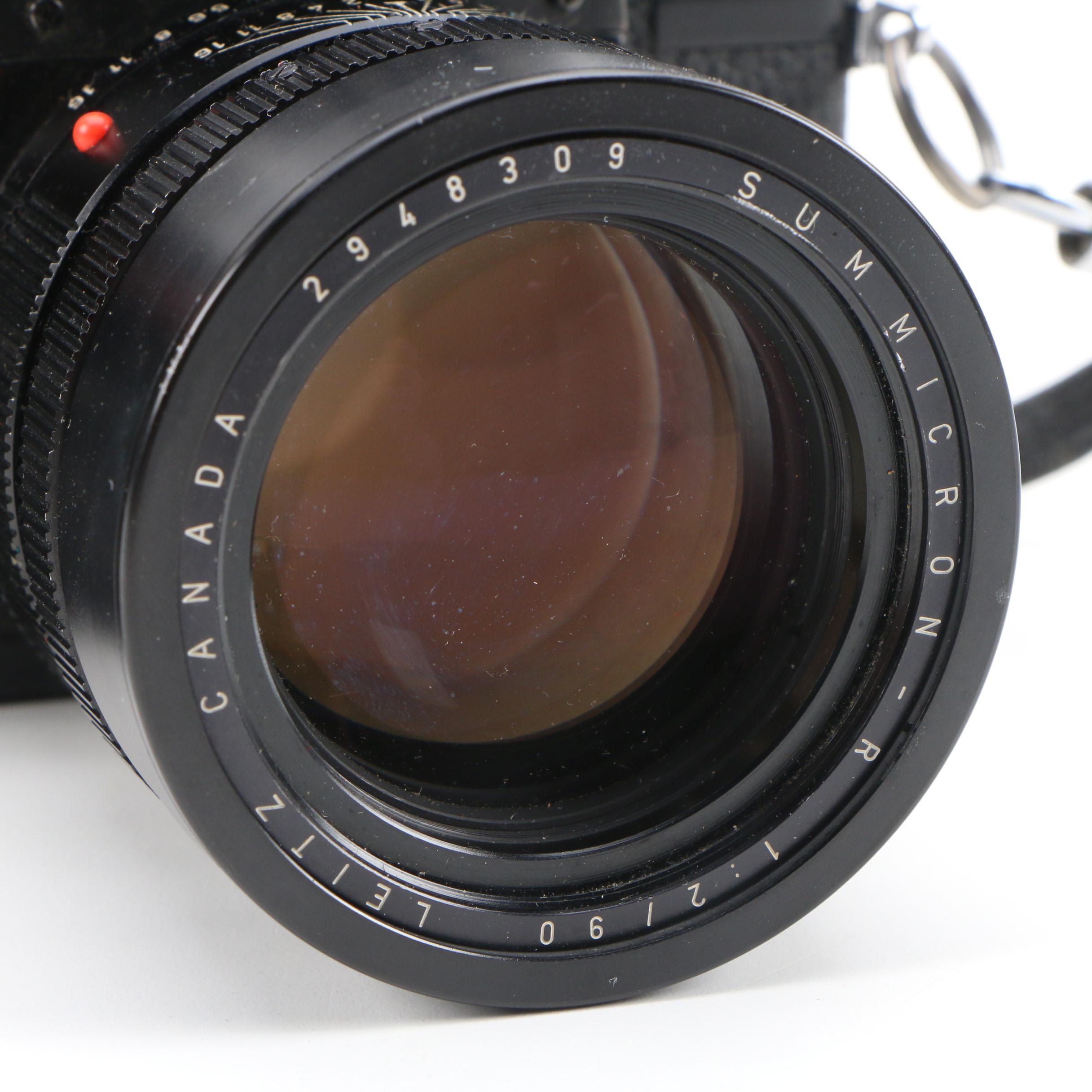 Leica R3 35mm SLR Camera with Leitz Summicron-R 90mm f/2 Lens and Leather Case