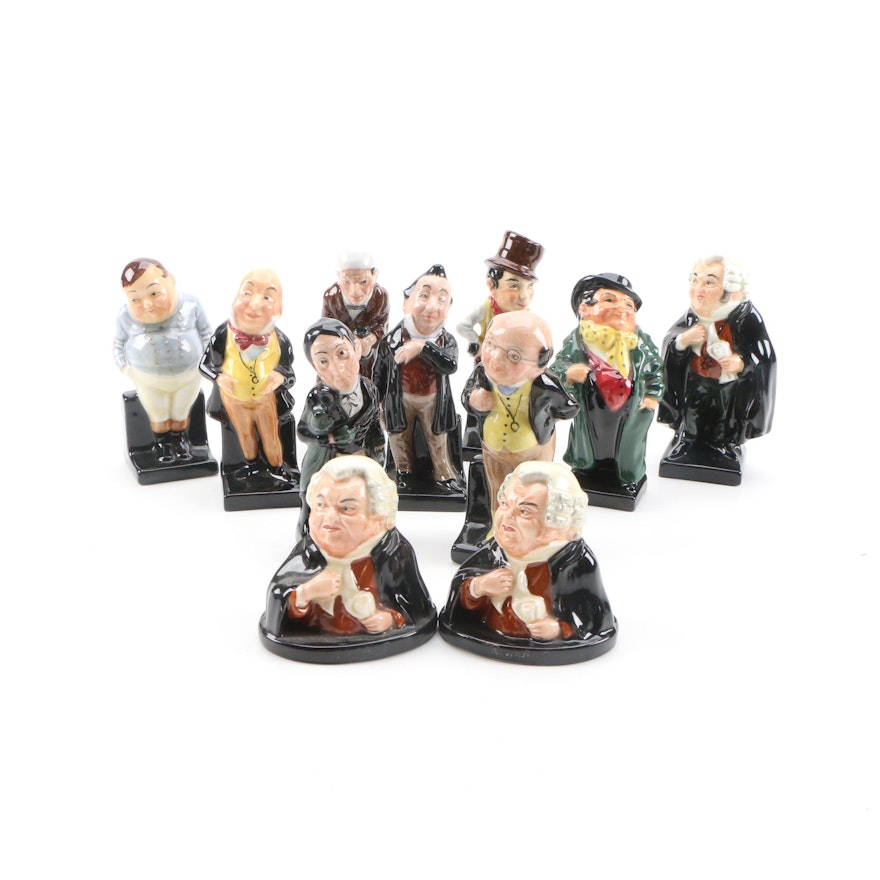 Royal Doulton Dickens Character Figurines Including "Scrooge" and "Buzfuz"