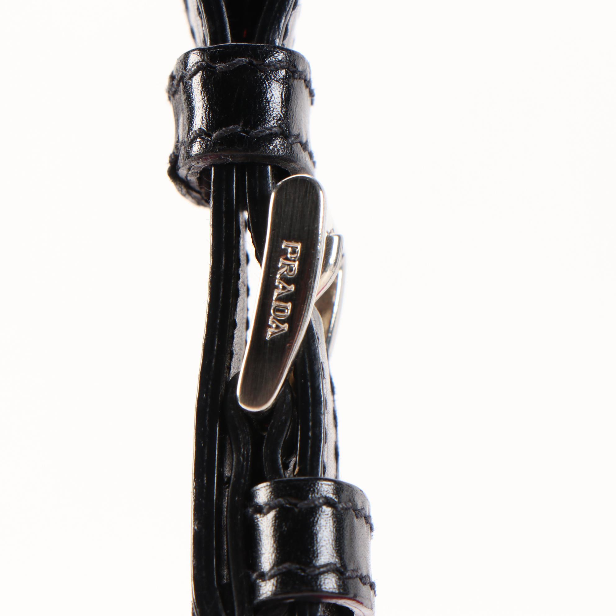 Prada Fuchsia Quilted Nylon and Black Leather Trimmed Chain Strap Shoulder Bag