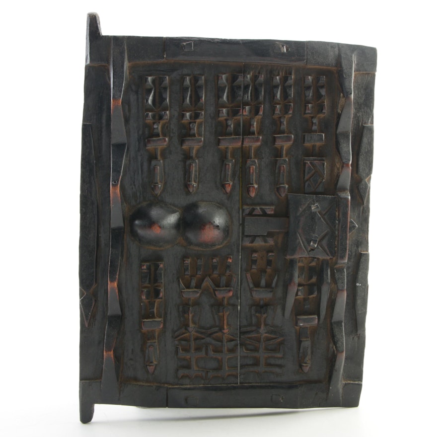 West African Dogon Style Carved Wood Granary Door