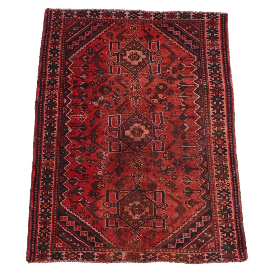 3'11 x 5'2 Hand-Knotted Persian Yalameh Wool Rug