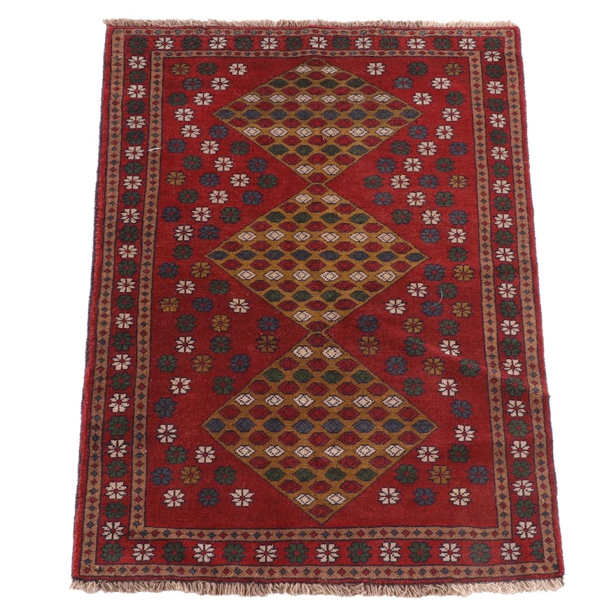 4'1 x 5'7 Hand-Knotted Caucasian Shirvan Wool Rug