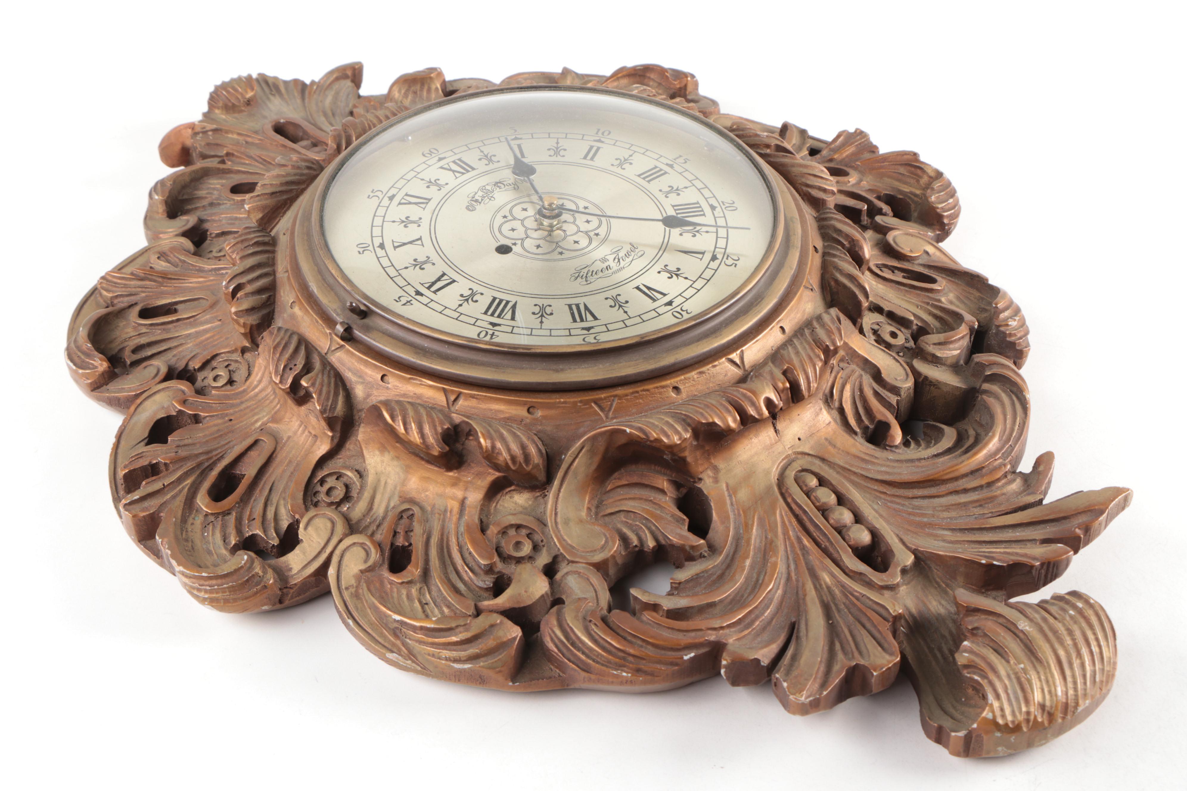 P.F. Bollenbach Eight Day Fifteen Jewel Converted/Altered Quartz Wall Clock