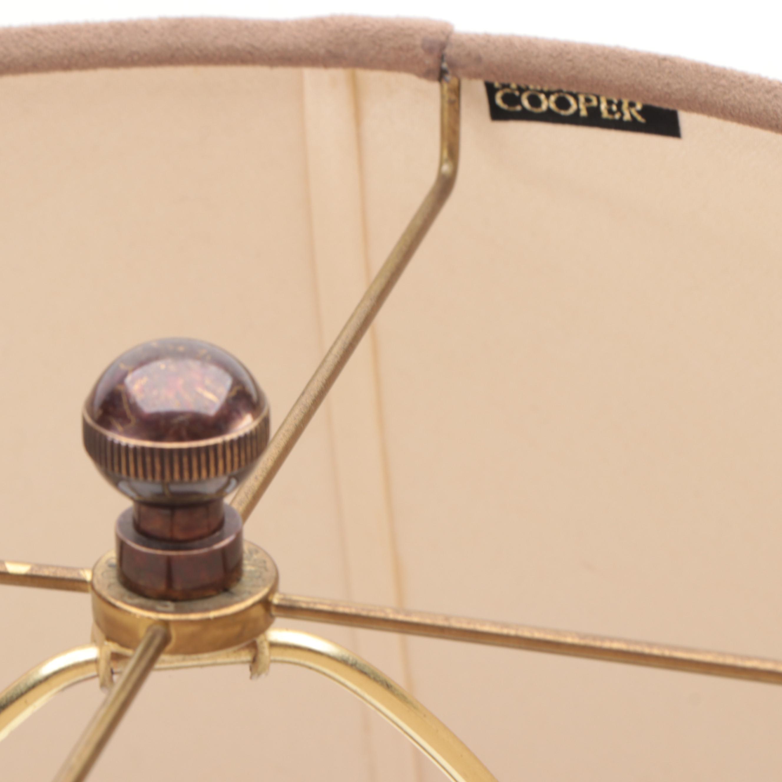 Frederick Cooper Hammered Metal Lamp with Suedecloth Shade