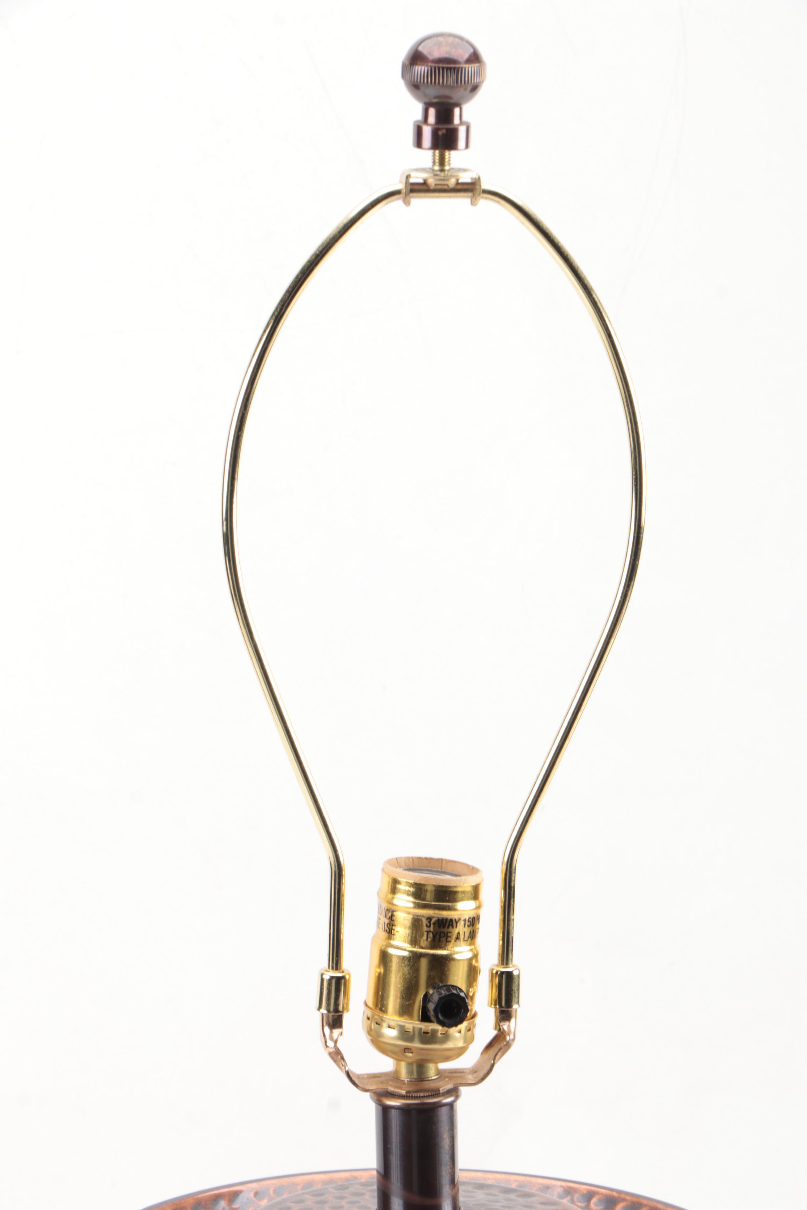 Frederick Cooper Hammered Metal Lamp with Suedecloth Shade