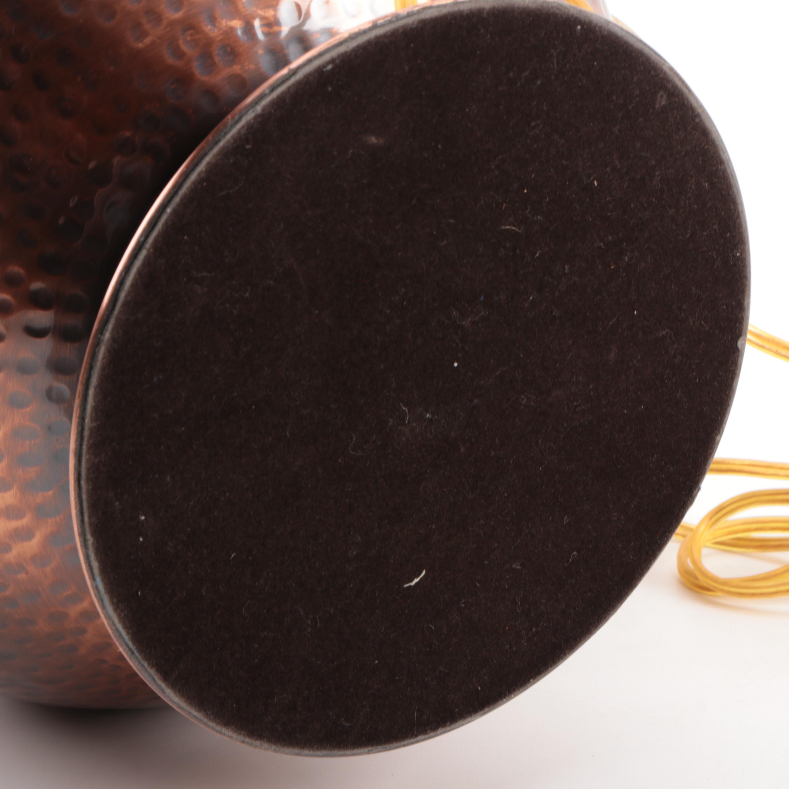 Frederick Cooper Hammered Metal Lamp with Suedecloth Shade