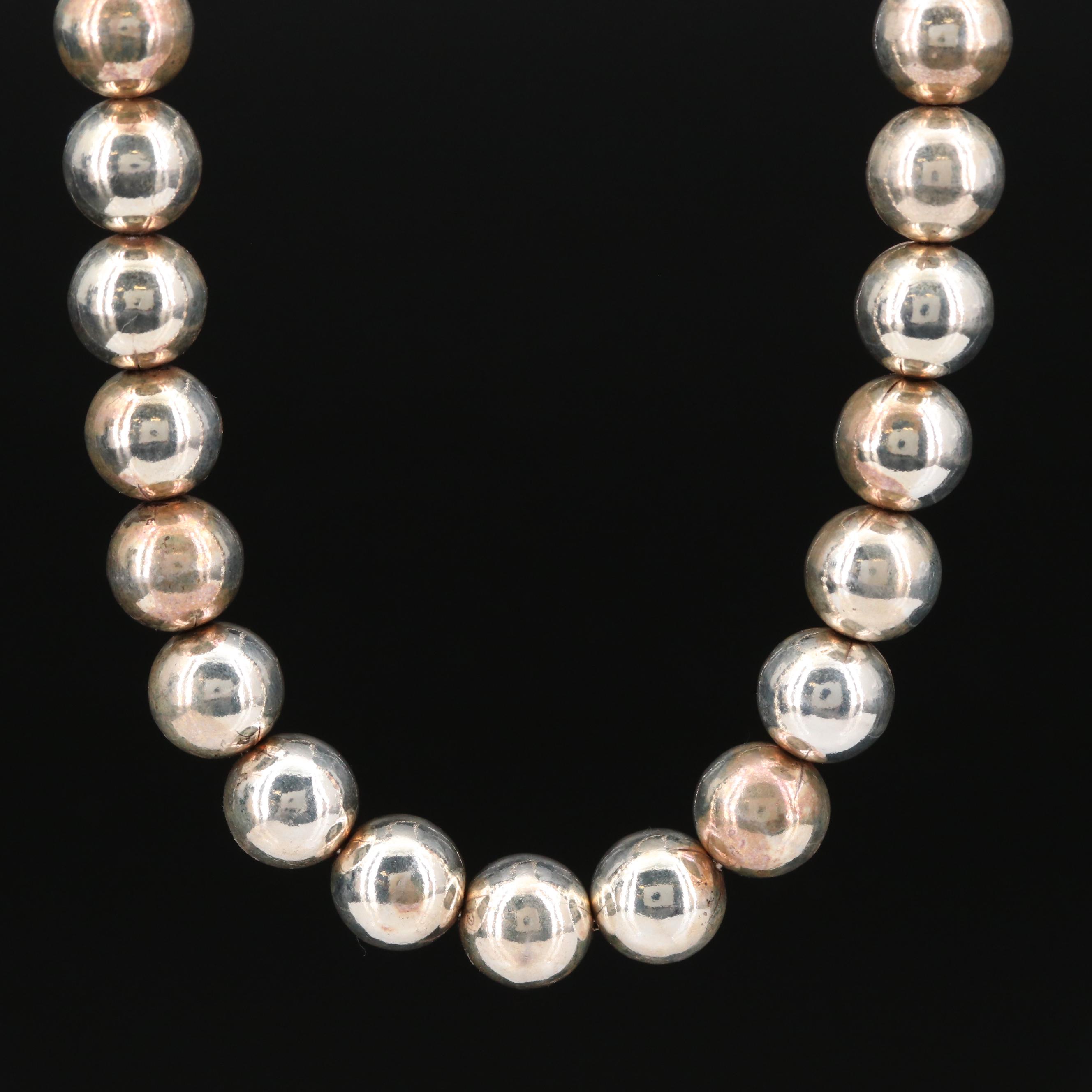 Sterling Silver Beaded Necklace