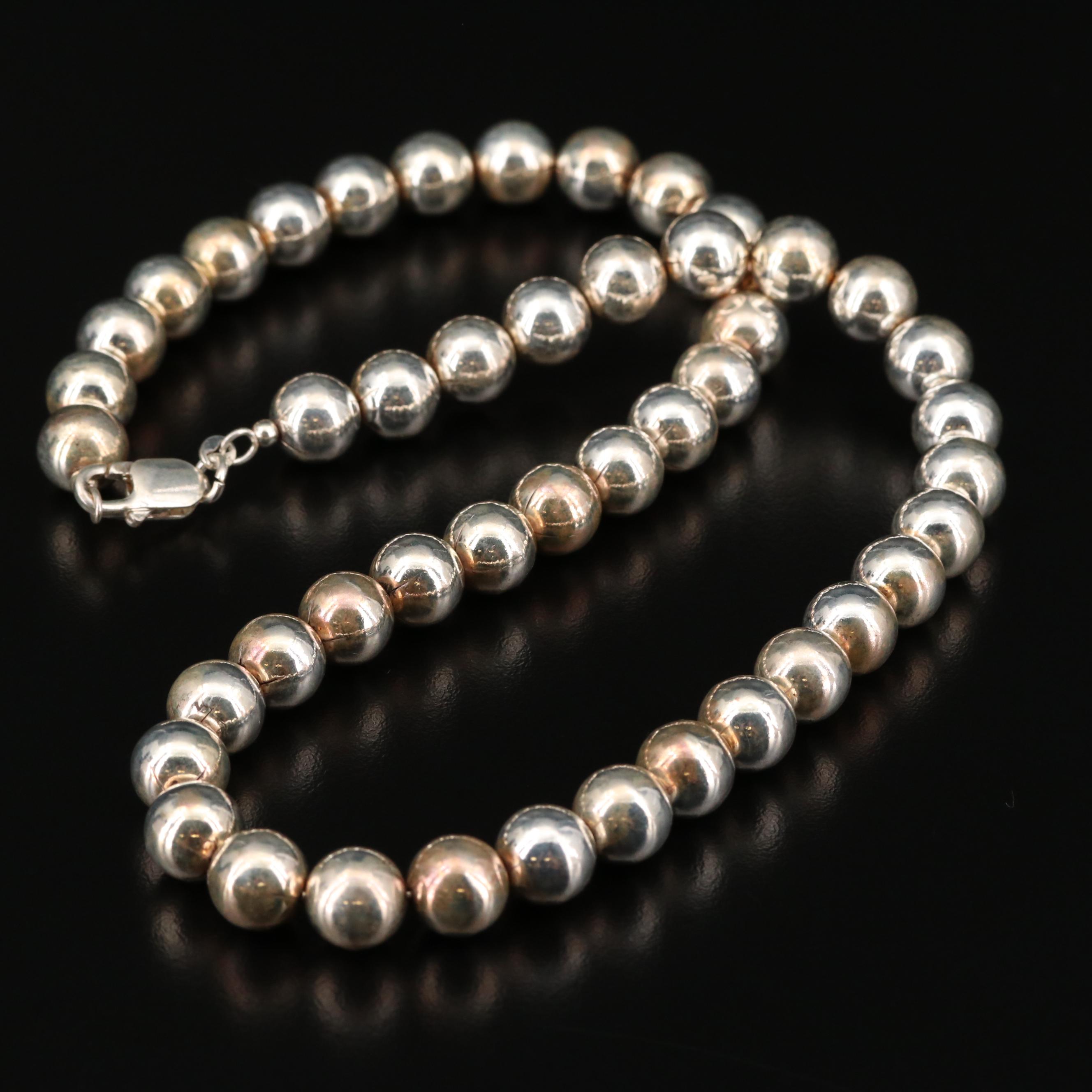 Sterling Silver Beaded Necklace