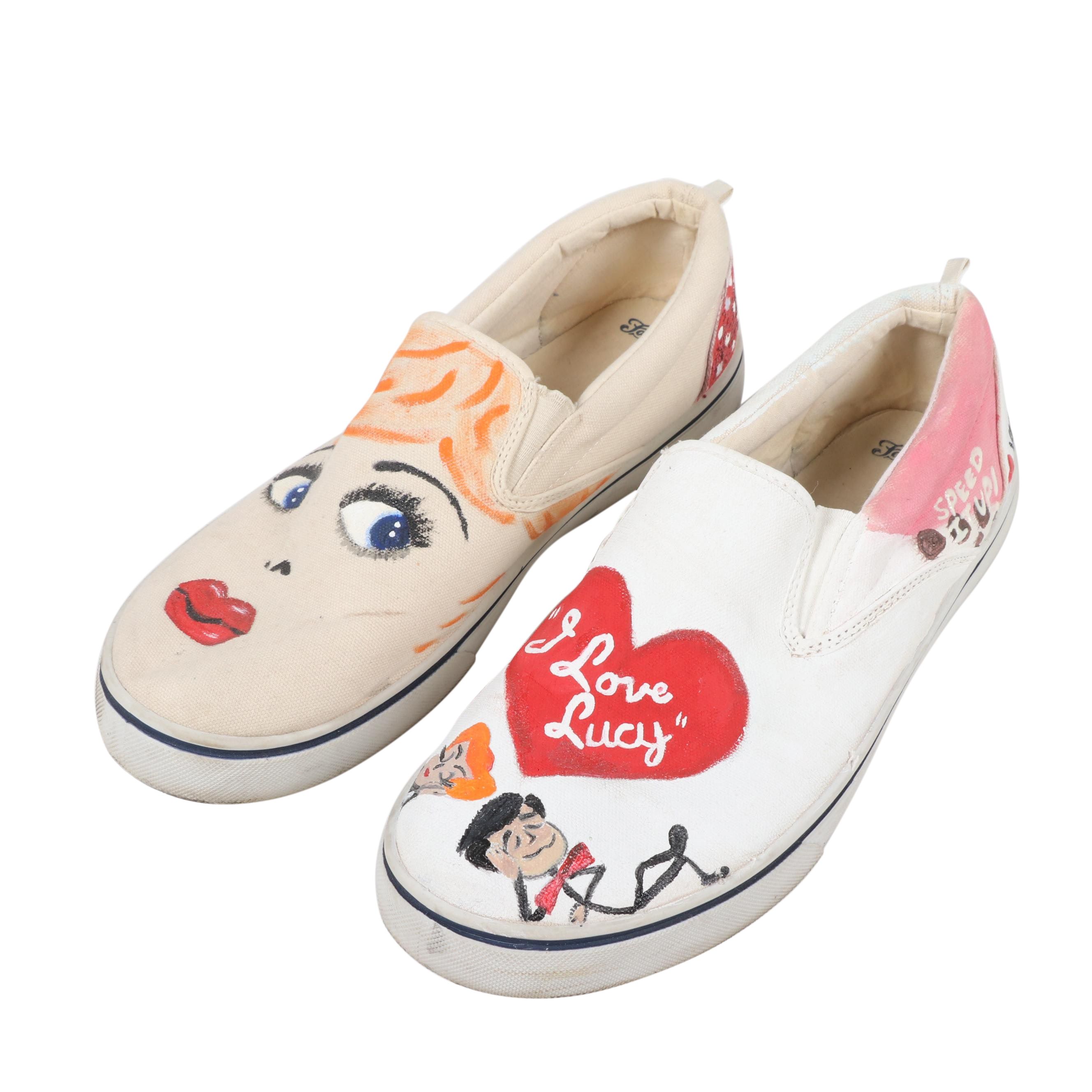 "I Love Lucy" Hand-Painted Canvas Shoes