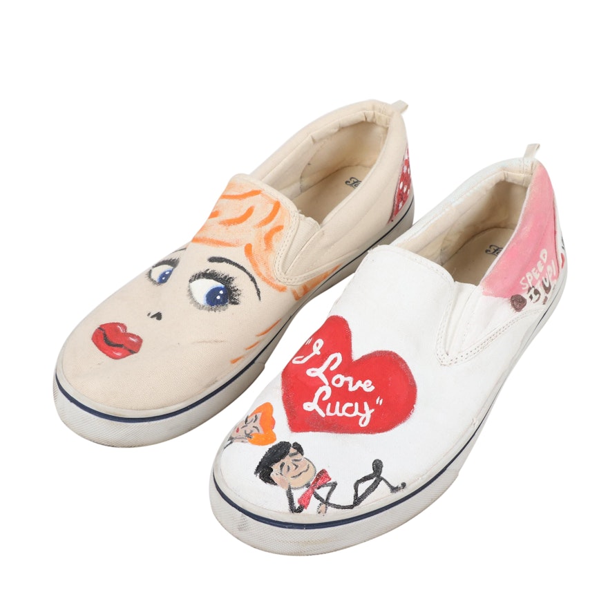 "I Love Lucy" Hand-Painted Canvas Shoes