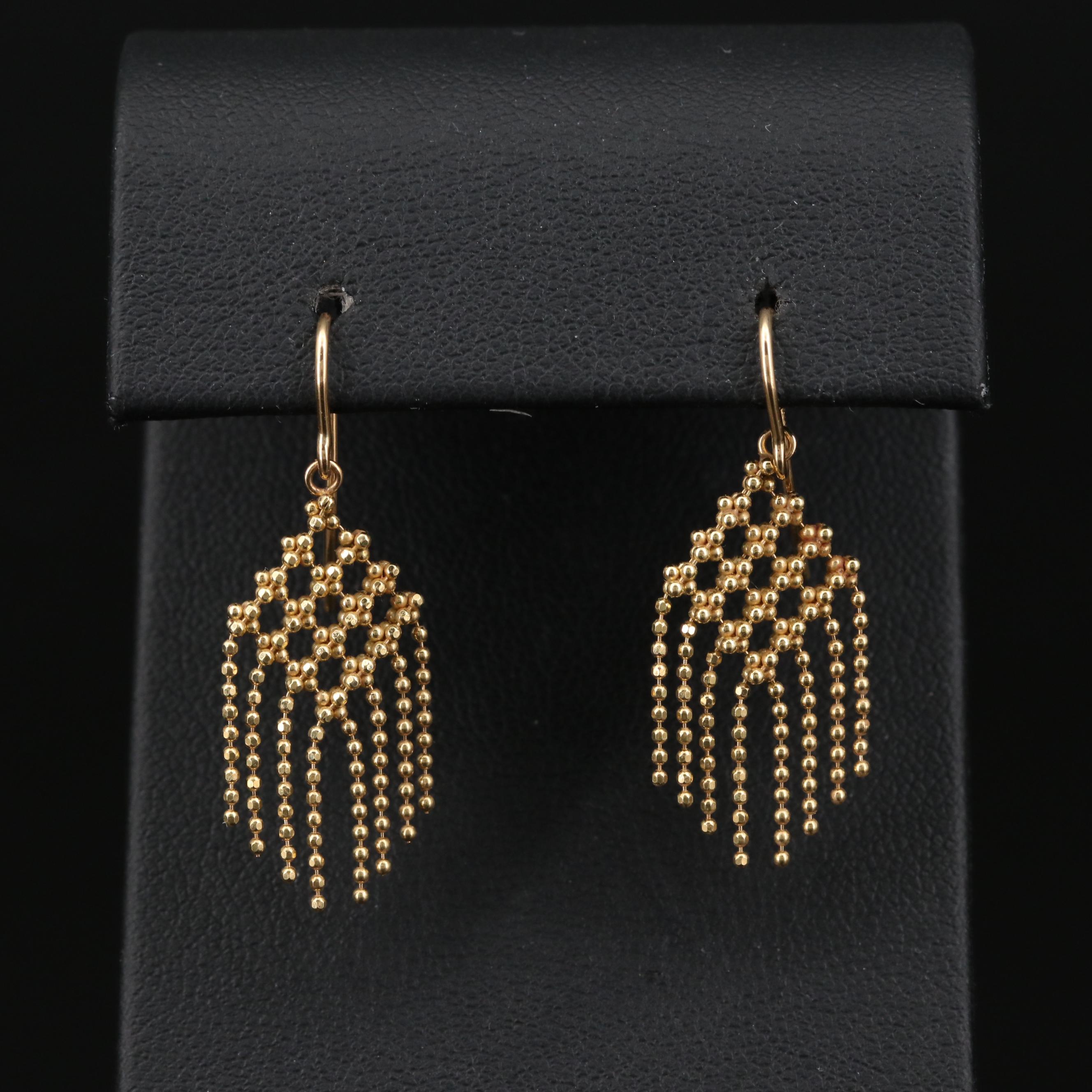 Tiffany & Co. 18K Bead Chain Fringe Earrings