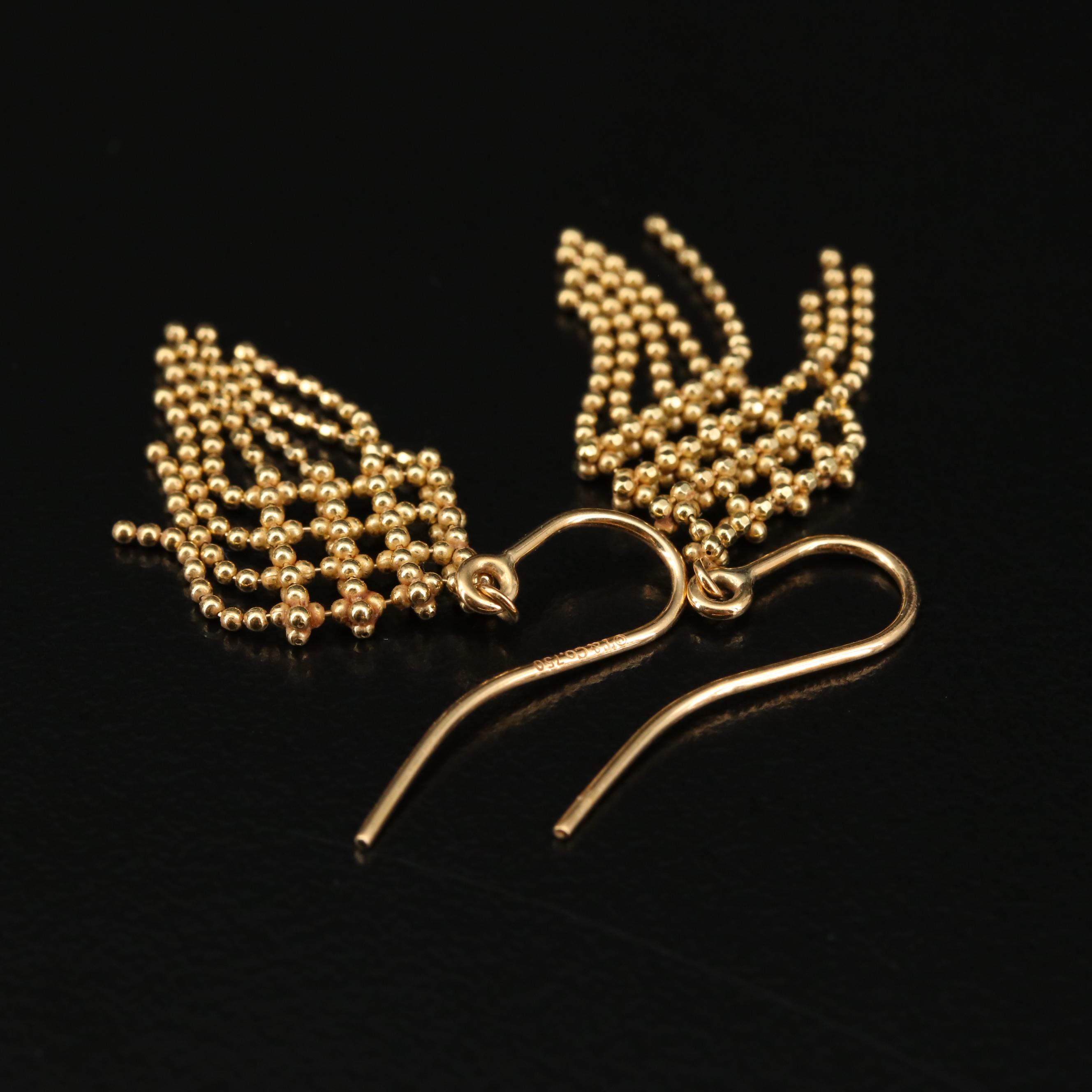 Tiffany & Co. 18K Bead Chain Fringe Earrings