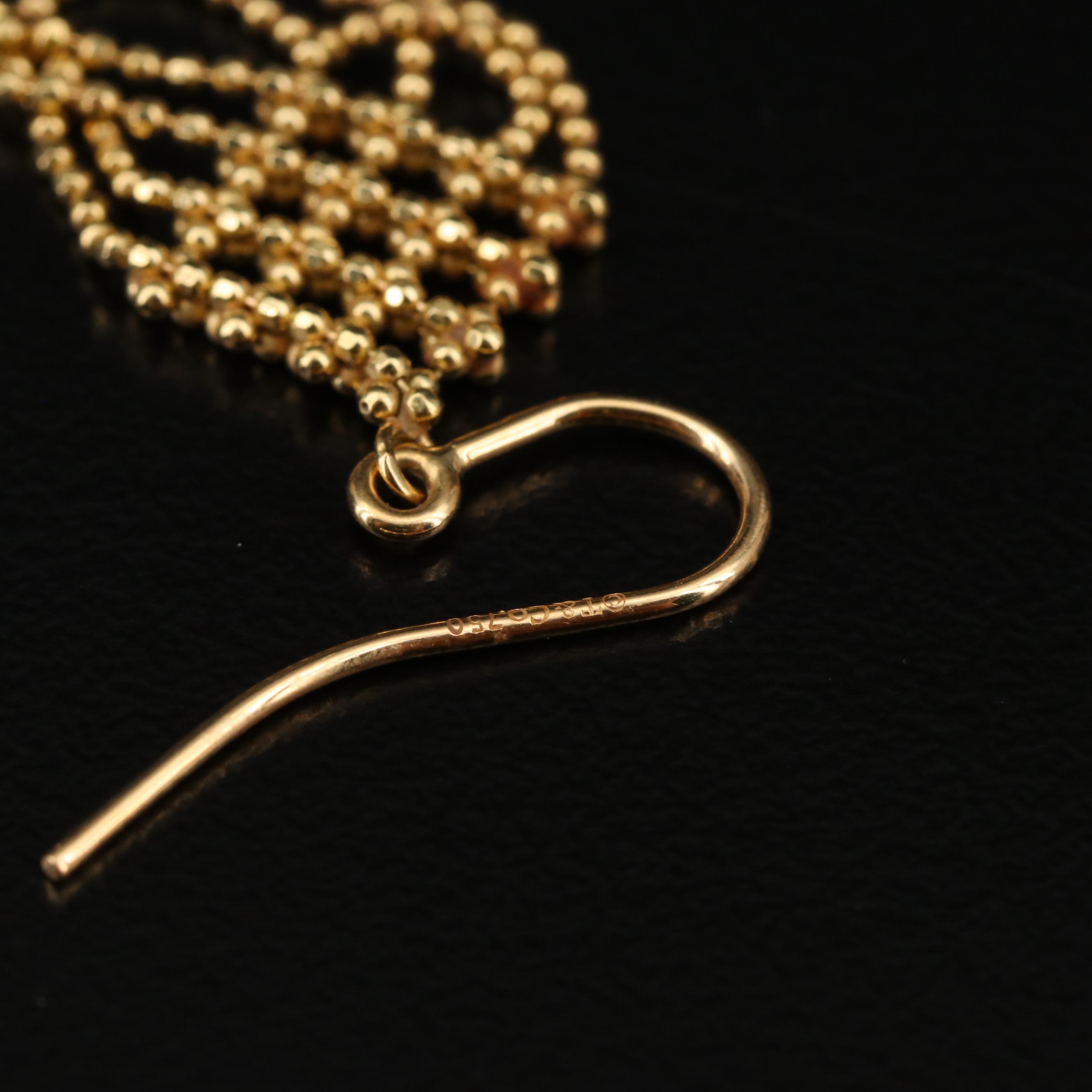 Tiffany & Co. 18K Bead Chain Fringe Earrings