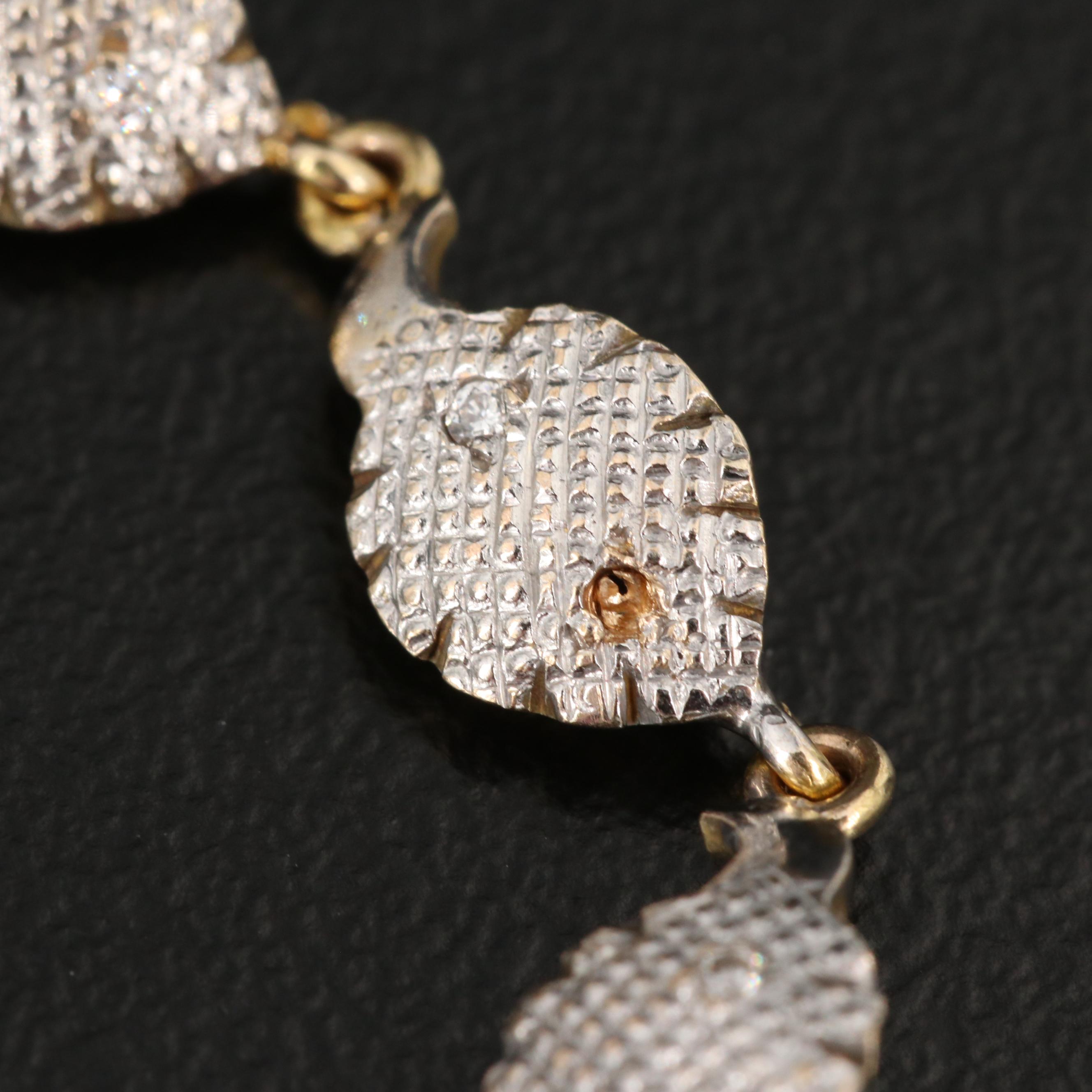 10K Carved Ruby and Diamond Floral Bracelet