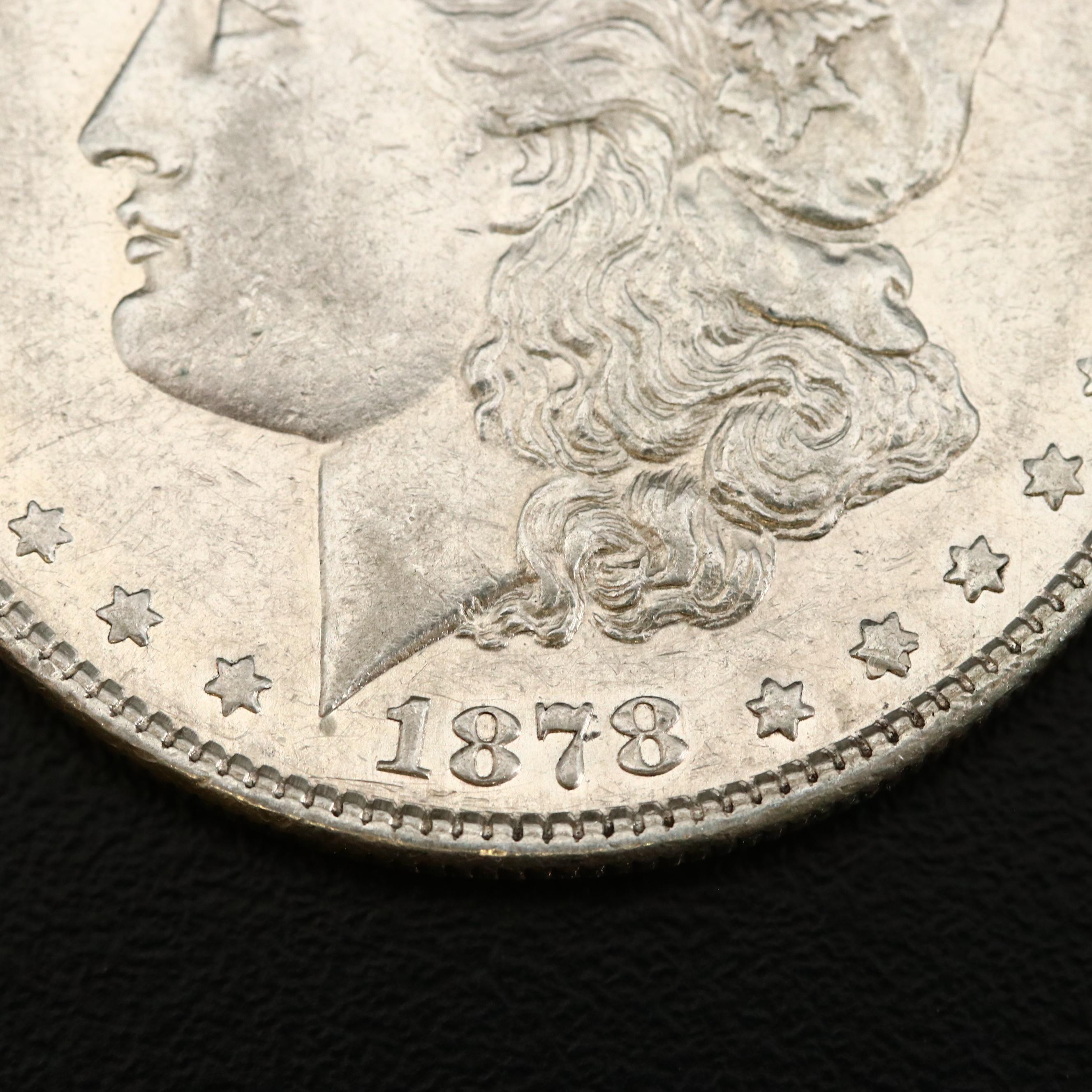 1878 Morgan Silver Dollar, 8 Tail Feathers Variety