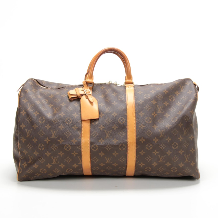 Louis Vuitton Keepall 55 Duffel in Monogram Canvas and Vachetta Leather