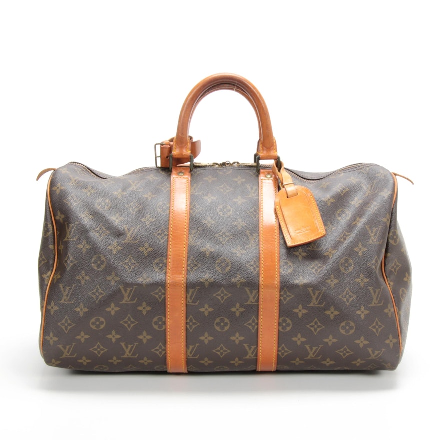 Louis Vuitton Keepall 45 Duffel in Monogram Canvas and Vachetta Leather