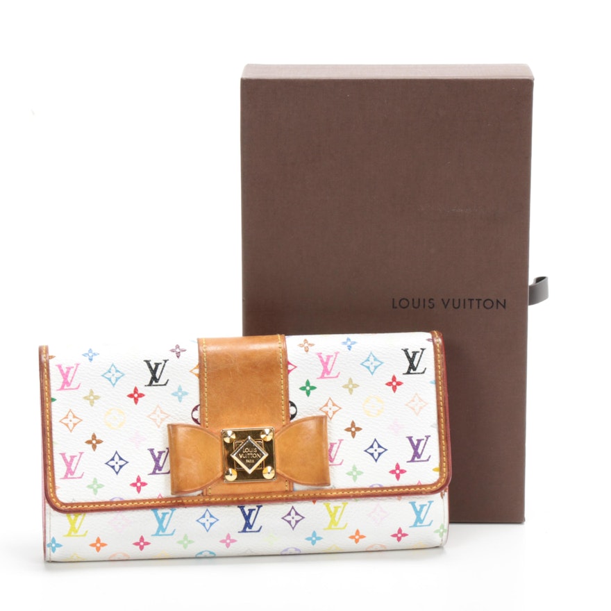 Louis Vuitton Sarah Nœud Wallet in Multicolore Canvas and Vachetta Leather