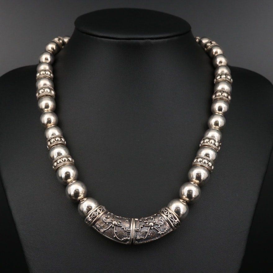Sterling Silver Bead Necklace