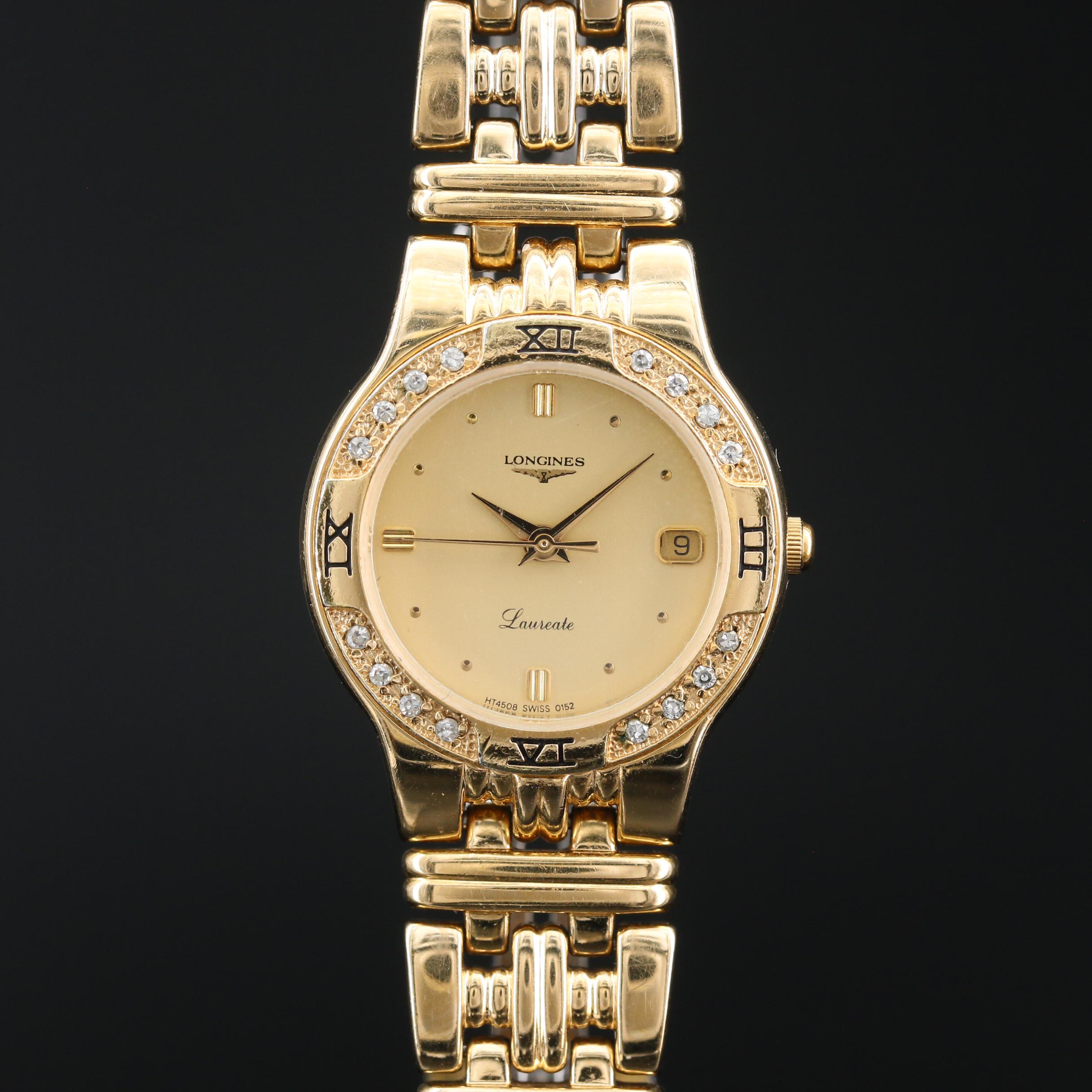 Longines Laureate Diamond and Gold Tone Quartz Watch