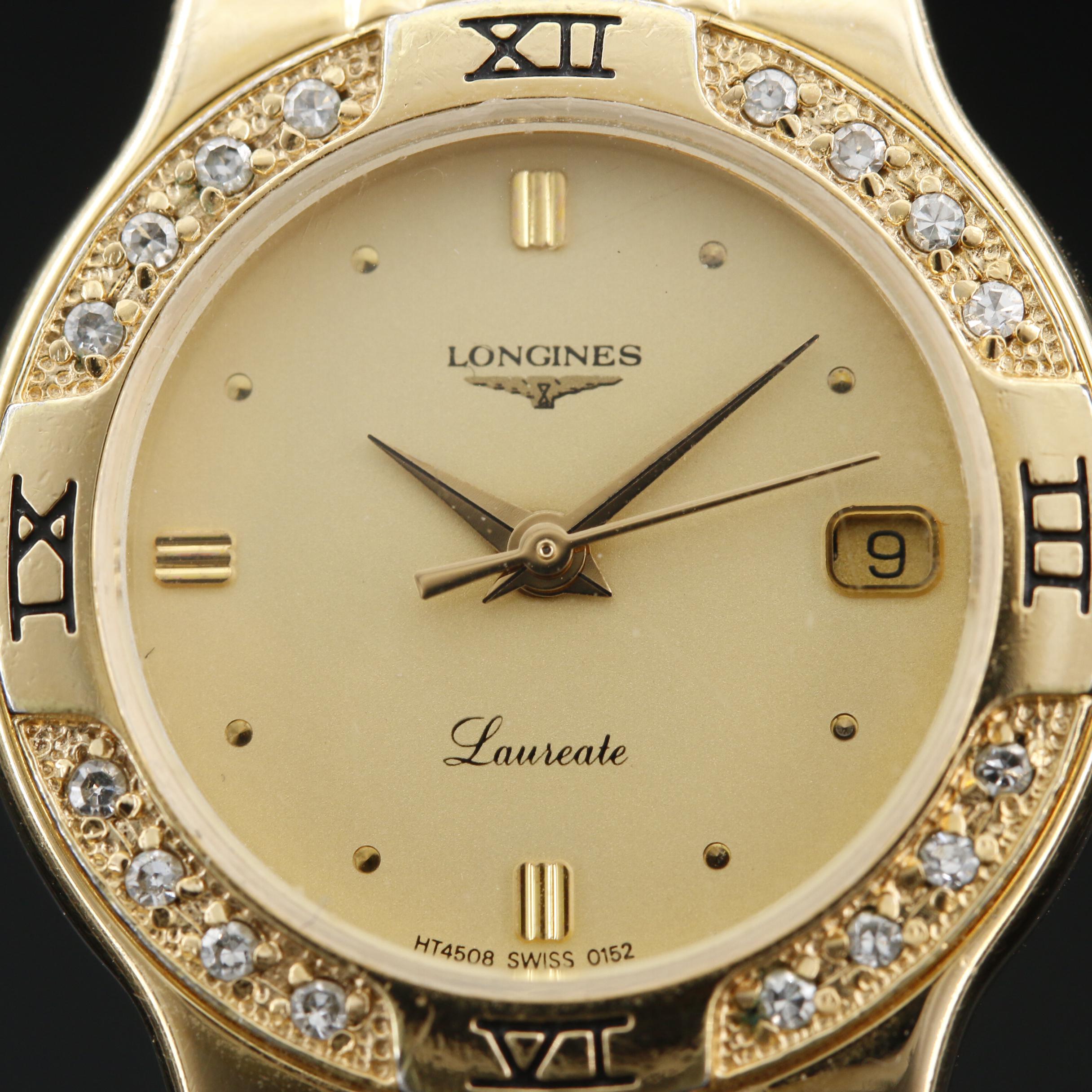 Longines Laureate Diamond and Gold Tone Quartz Watch
