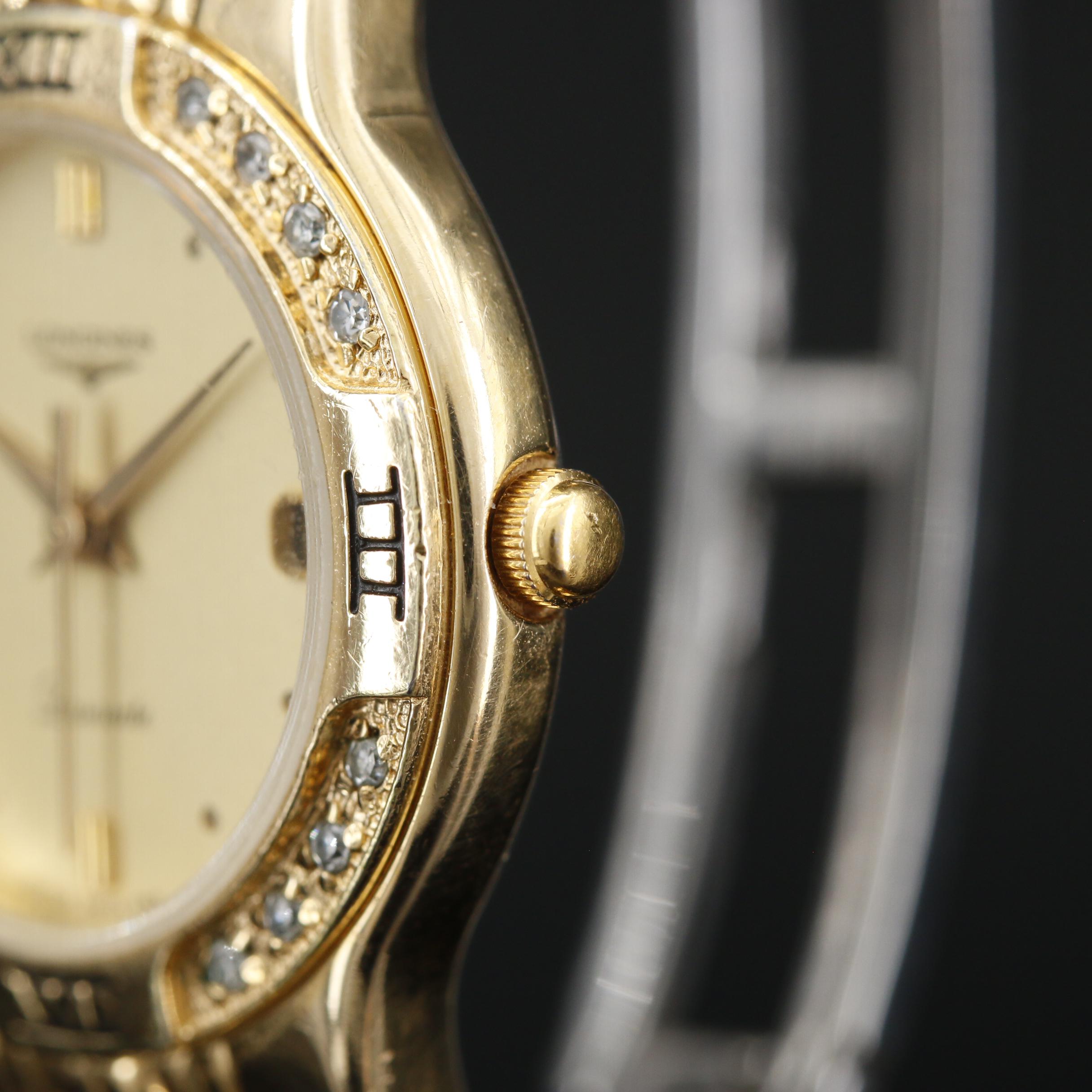 Longines Laureate Diamond and Gold Tone Quartz Watch