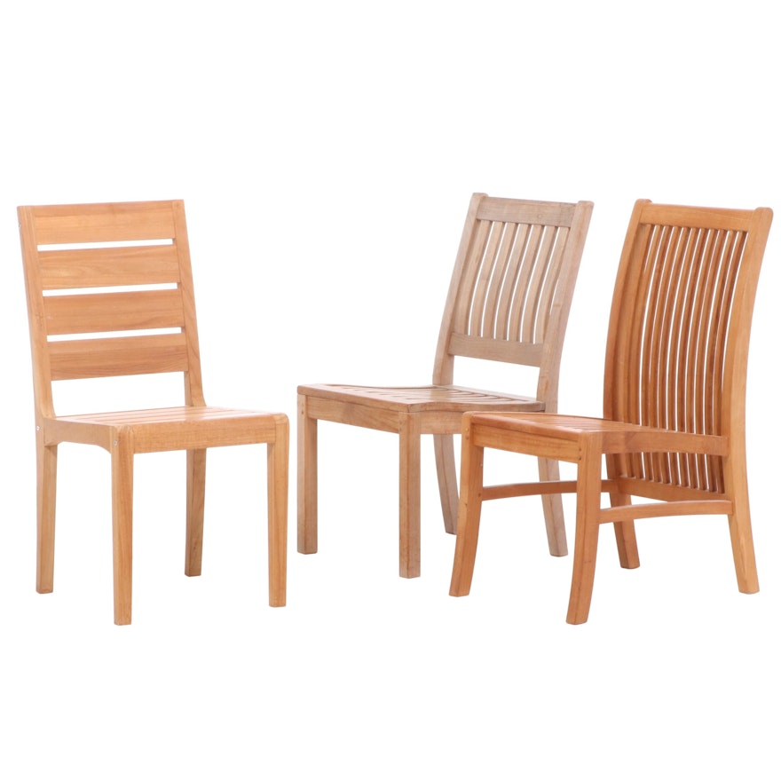 Teak Patio Side Chairs Including Gloster and Stylist